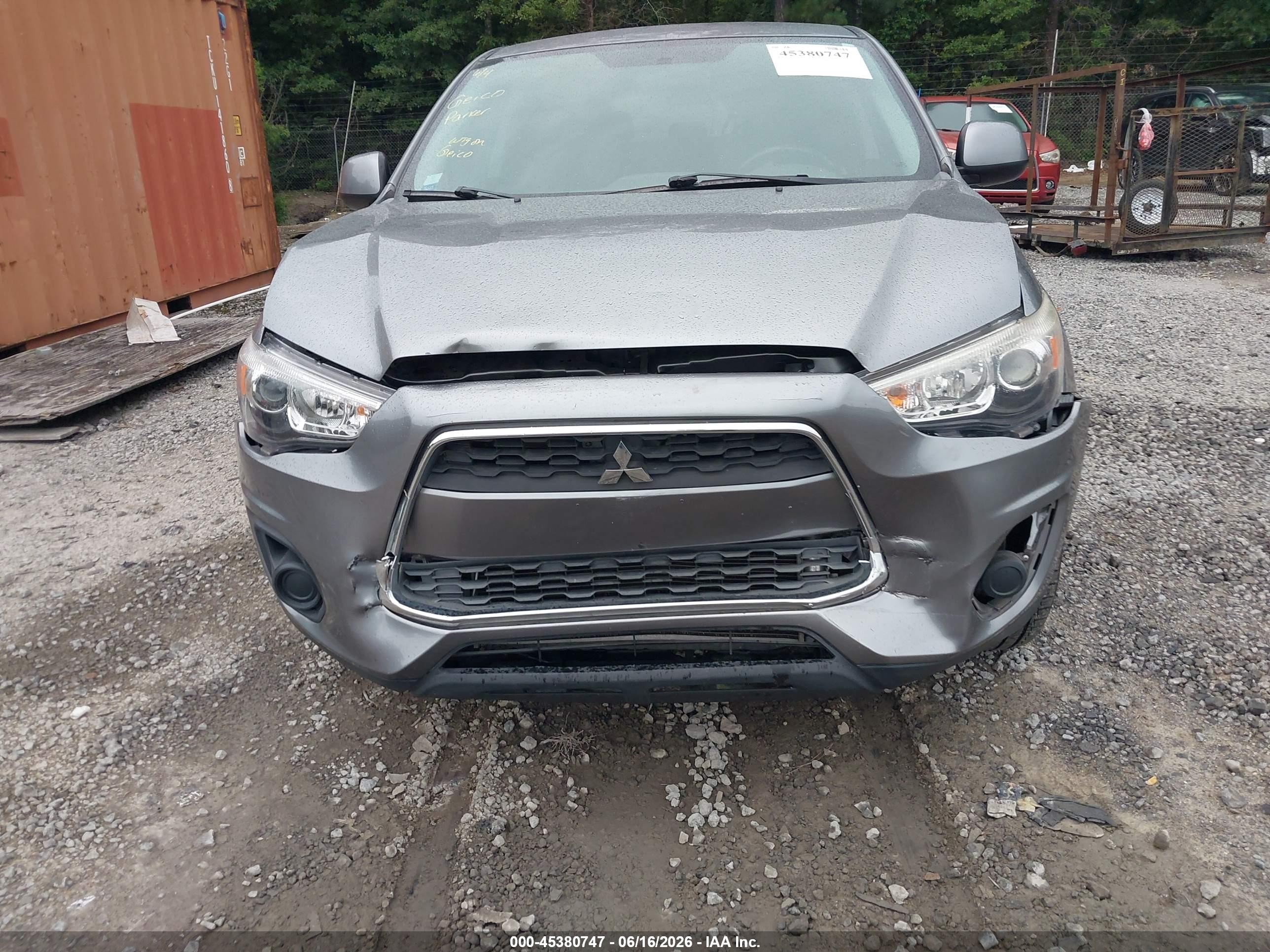 2015 Mitsubishi Outlander Sport Es Gray vin: 4A4AP3AU7FE043225