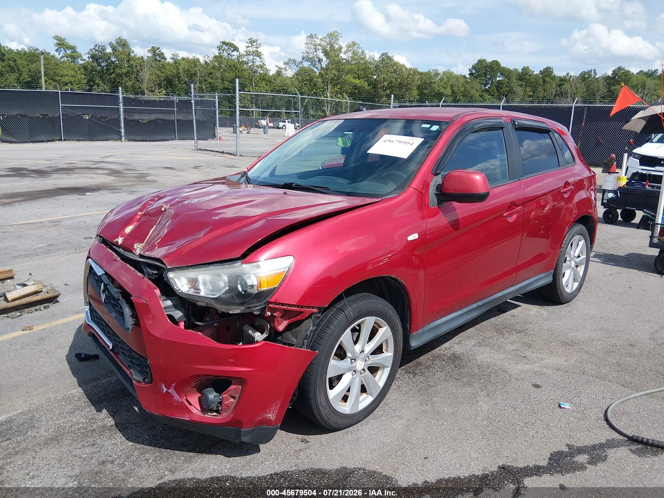 2014 Mitsubishi Outlander Sport Es Red vin: 4A4AP3AU8EE016534