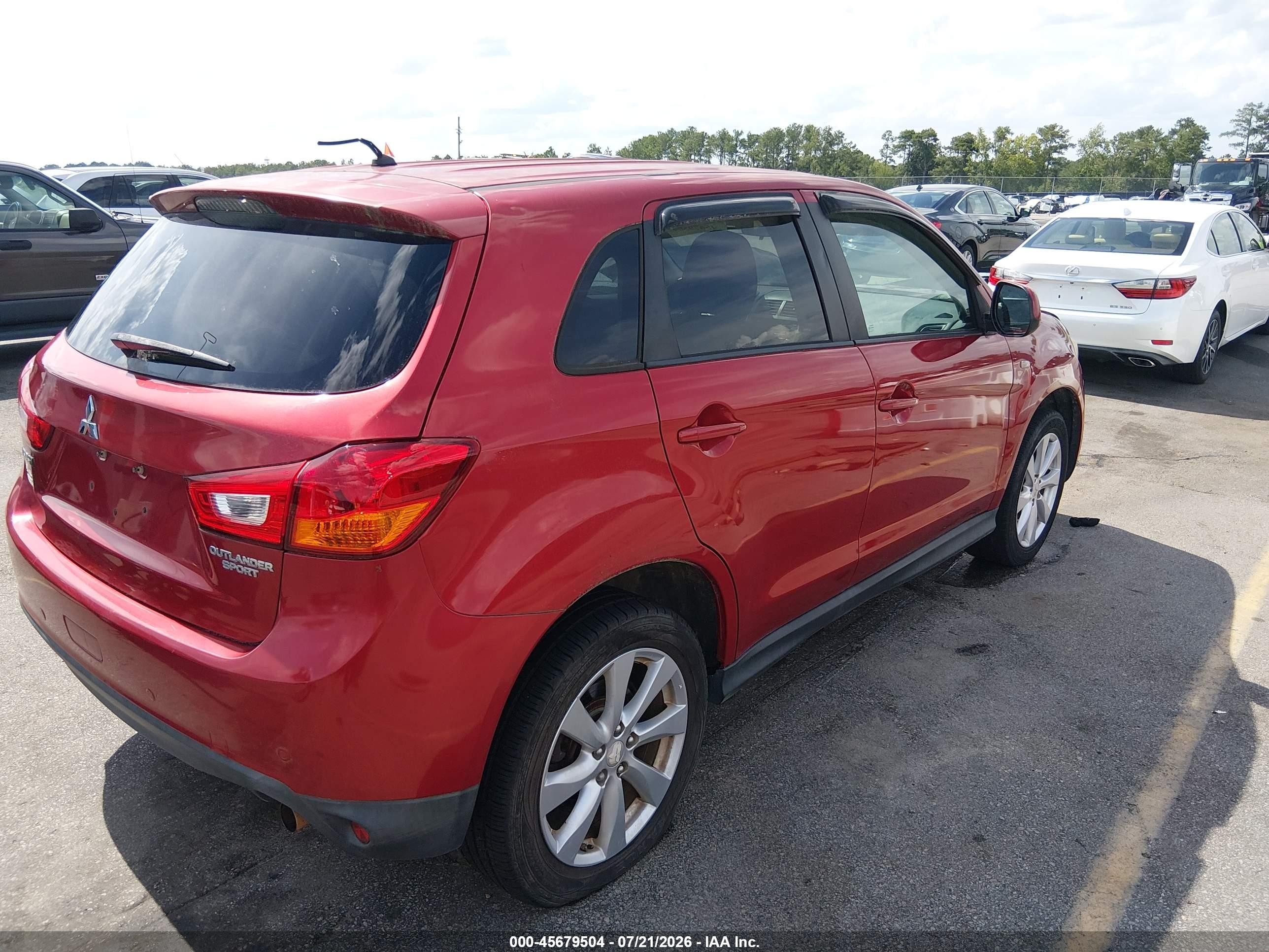 2014 Mitsubishi Outlander Sport Es Red vin: 4A4AP3AU8EE016534