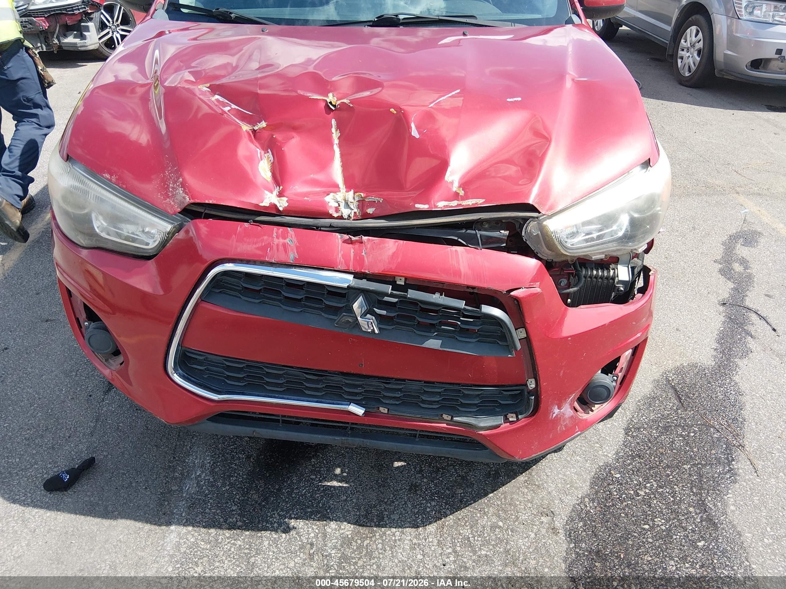 2014 Mitsubishi Outlander Sport Es Red vin: 4A4AP3AU8EE016534