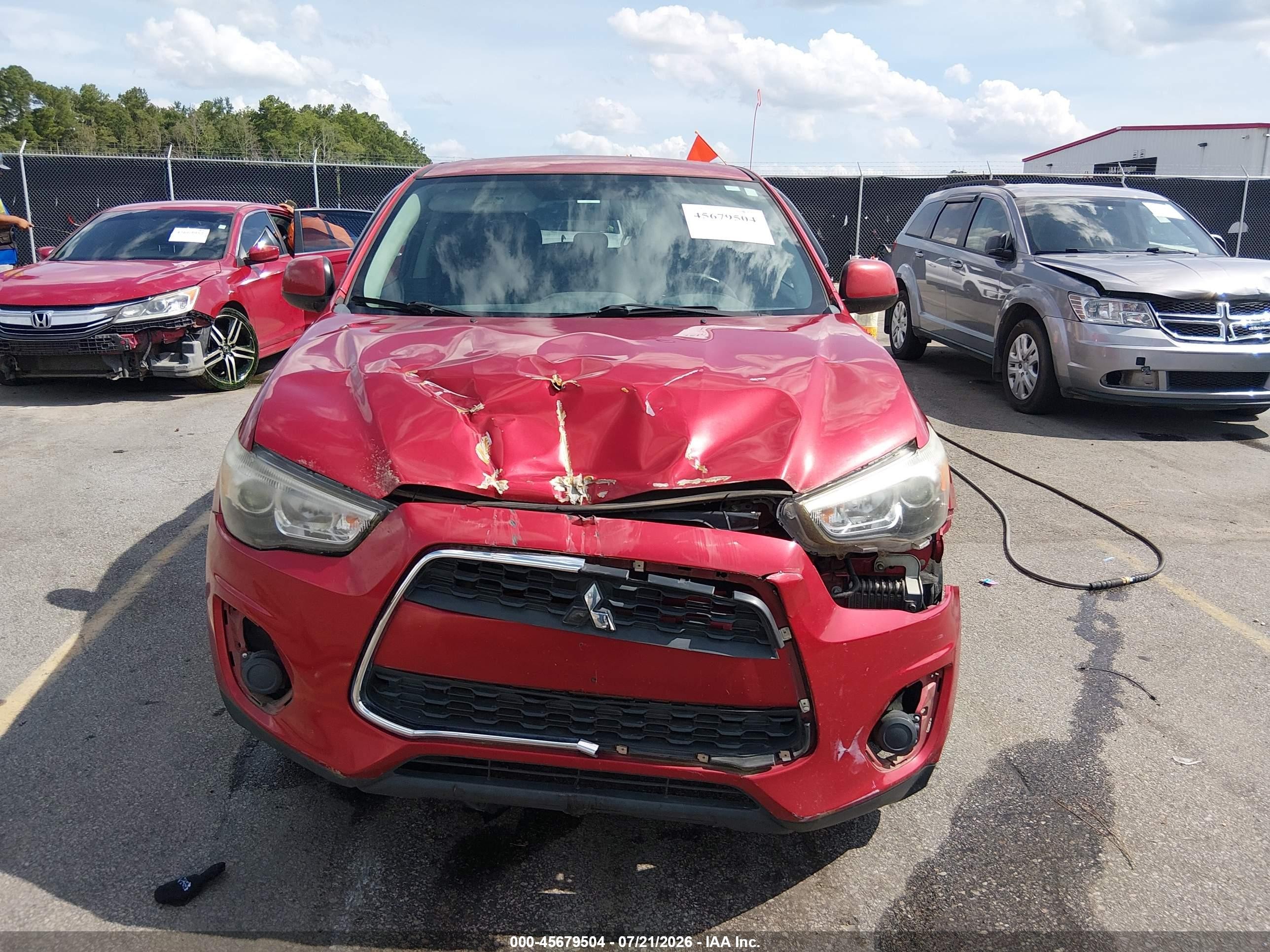 2014 Mitsubishi Outlander Sport Es Red vin: 4A4AP3AU8EE016534