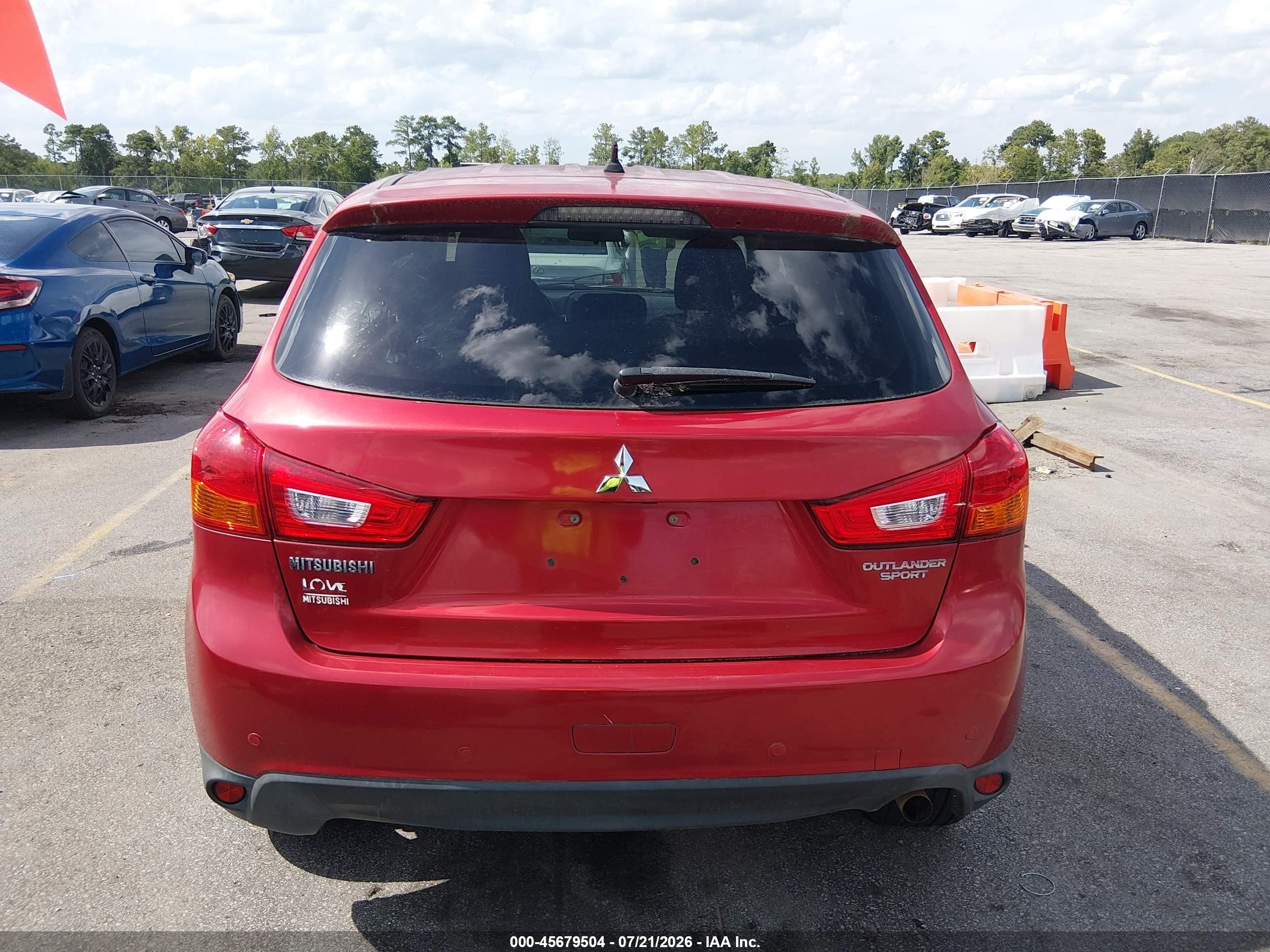 2014 Mitsubishi Outlander Sport Es Red vin: 4A4AP3AU8EE016534