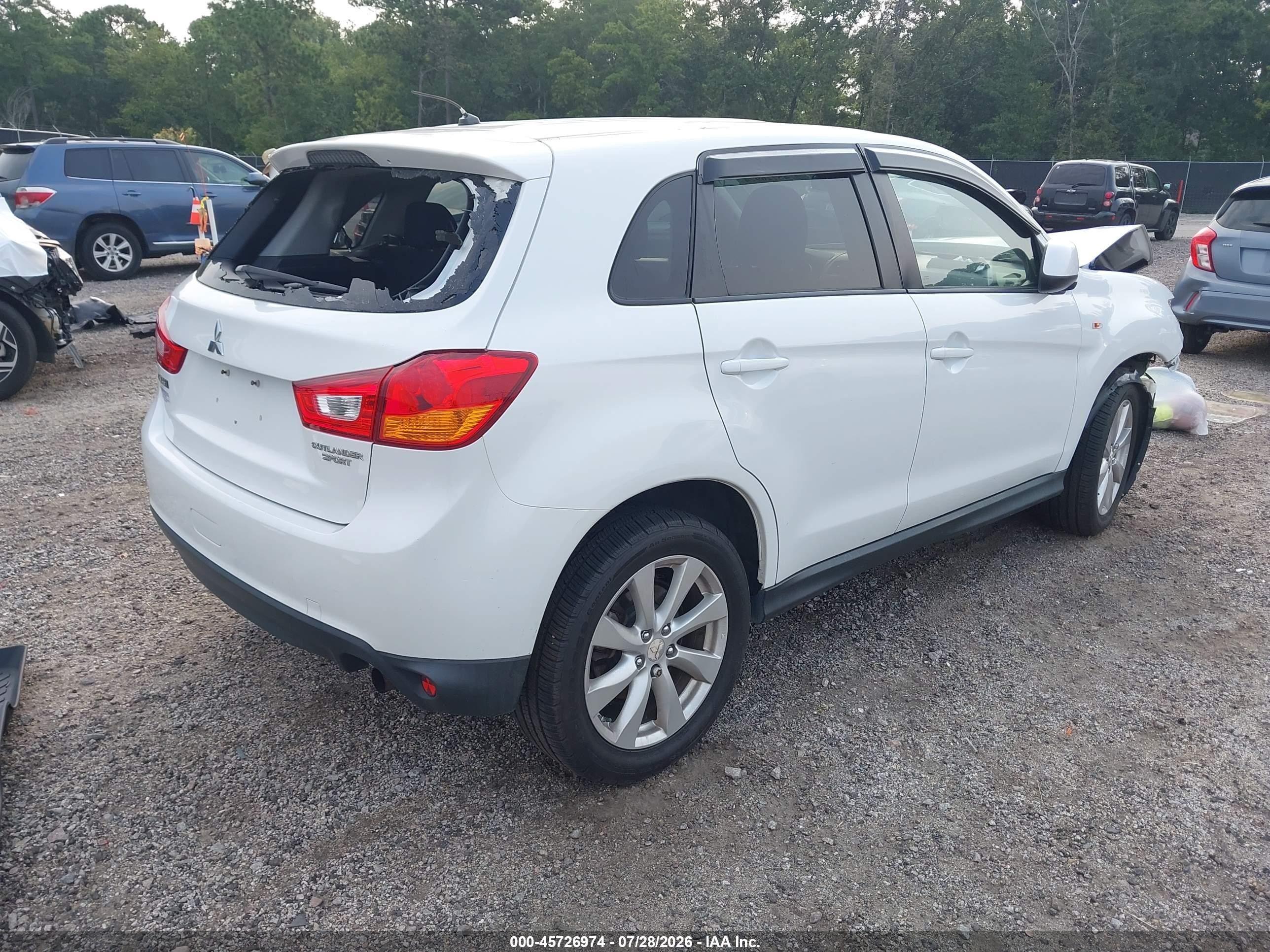 2013 Mitsubishi Outlander Sport Es White vin: 4A4AP3AU9DE010613