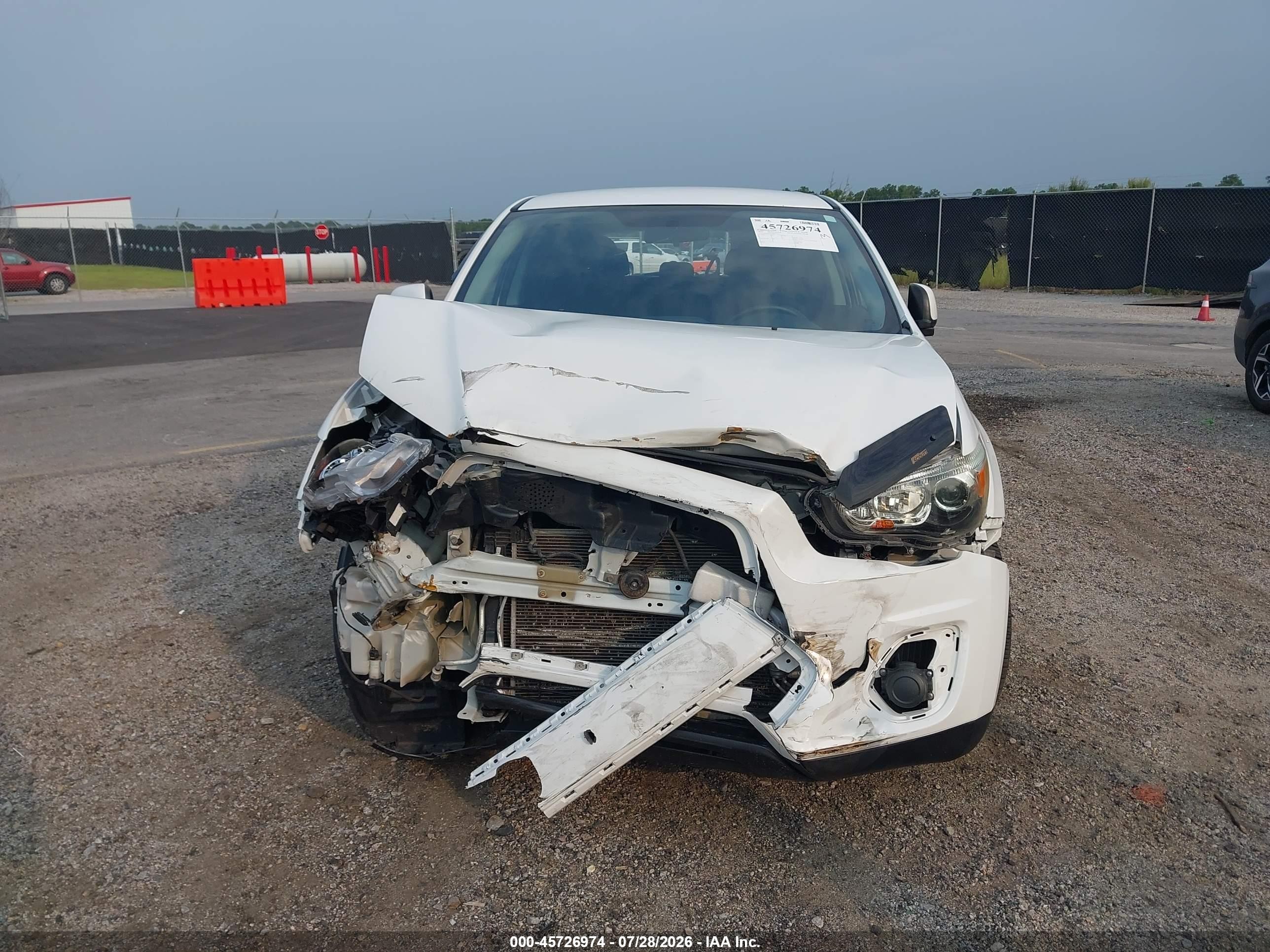 2013 Mitsubishi Outlander Sport Es White vin: 4A4AP3AU9DE010613