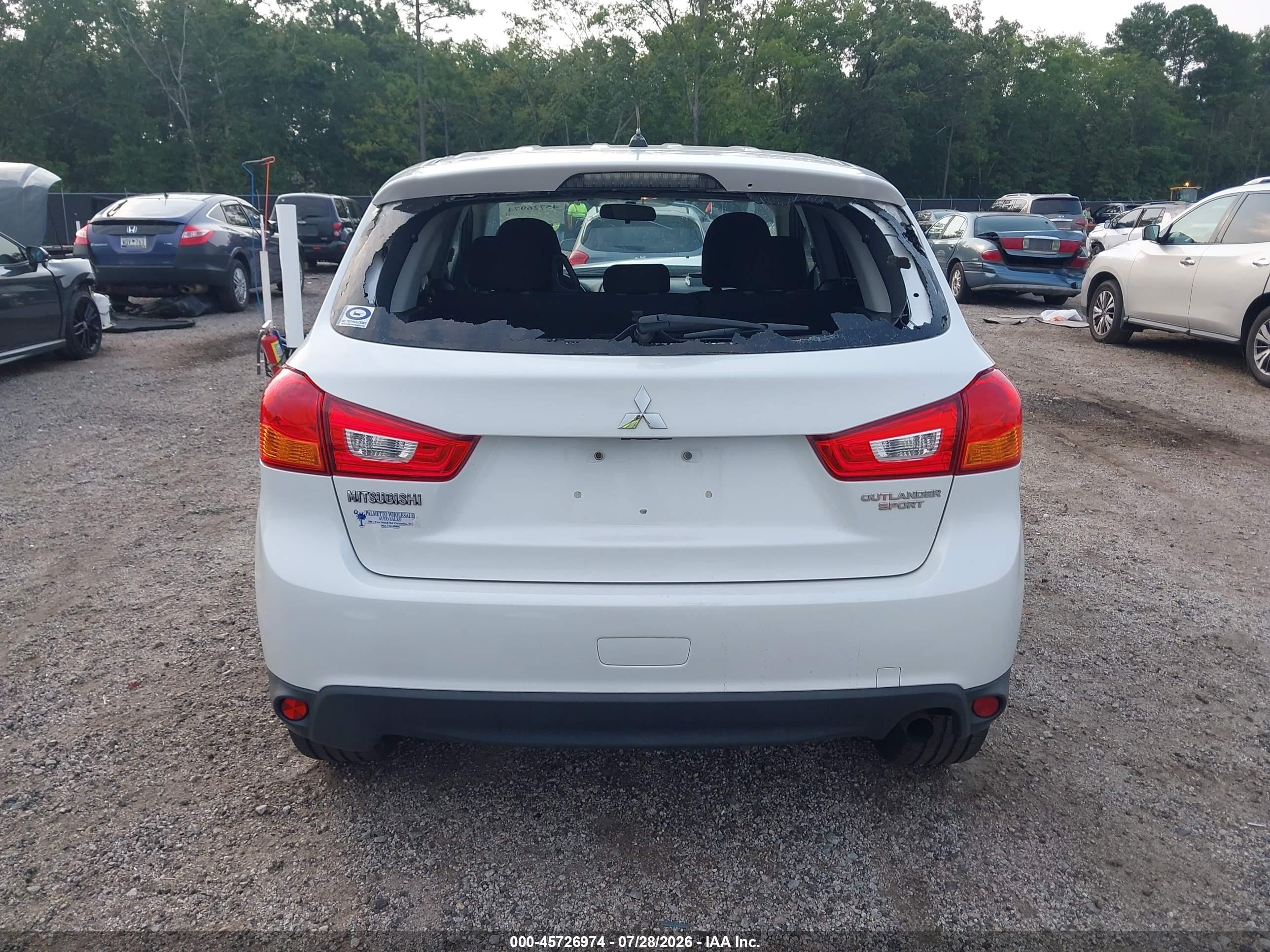 2013 Mitsubishi Outlander Sport Es White vin: 4A4AP3AU9DE010613