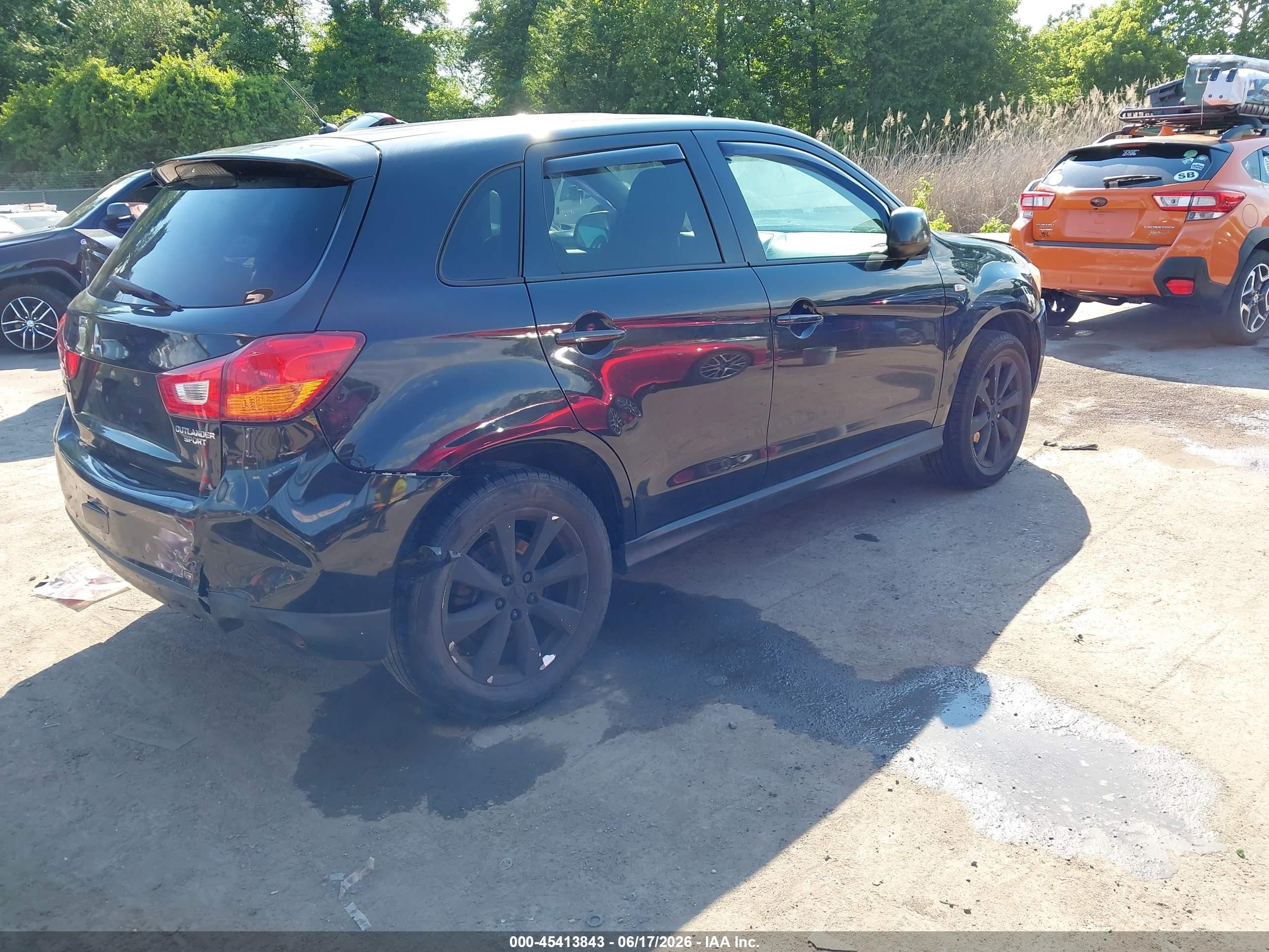 2014 Mitsubishi Outlander Sport Es Black vin: 4A4AP3AU9EE006921