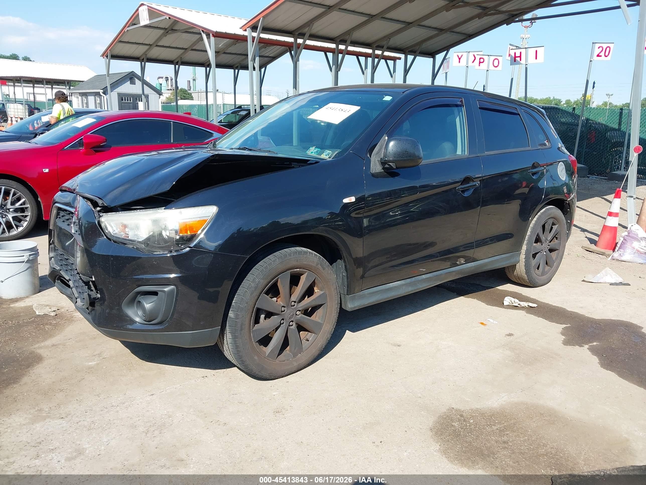2014 Mitsubishi Outlander Sport Es Black vin: 4A4AP3AU9EE006921