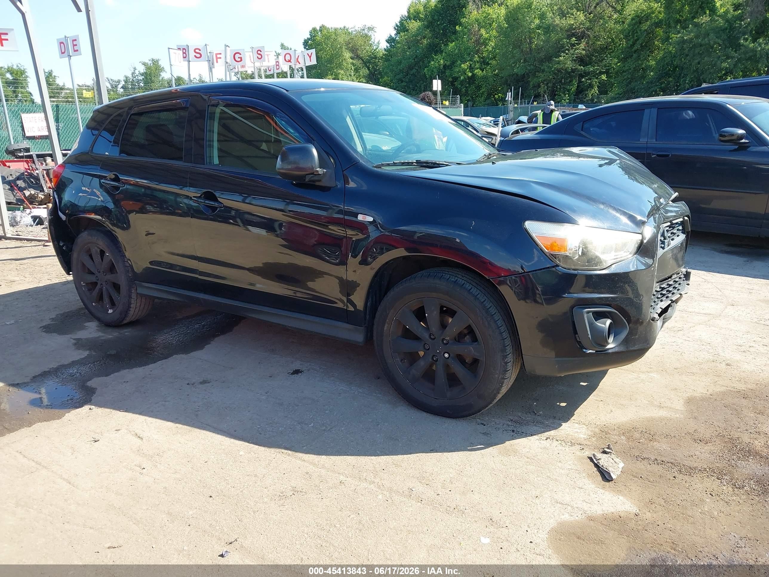 2014 Mitsubishi Outlander Sport Es Black vin: 4A4AP3AU9EE006921
