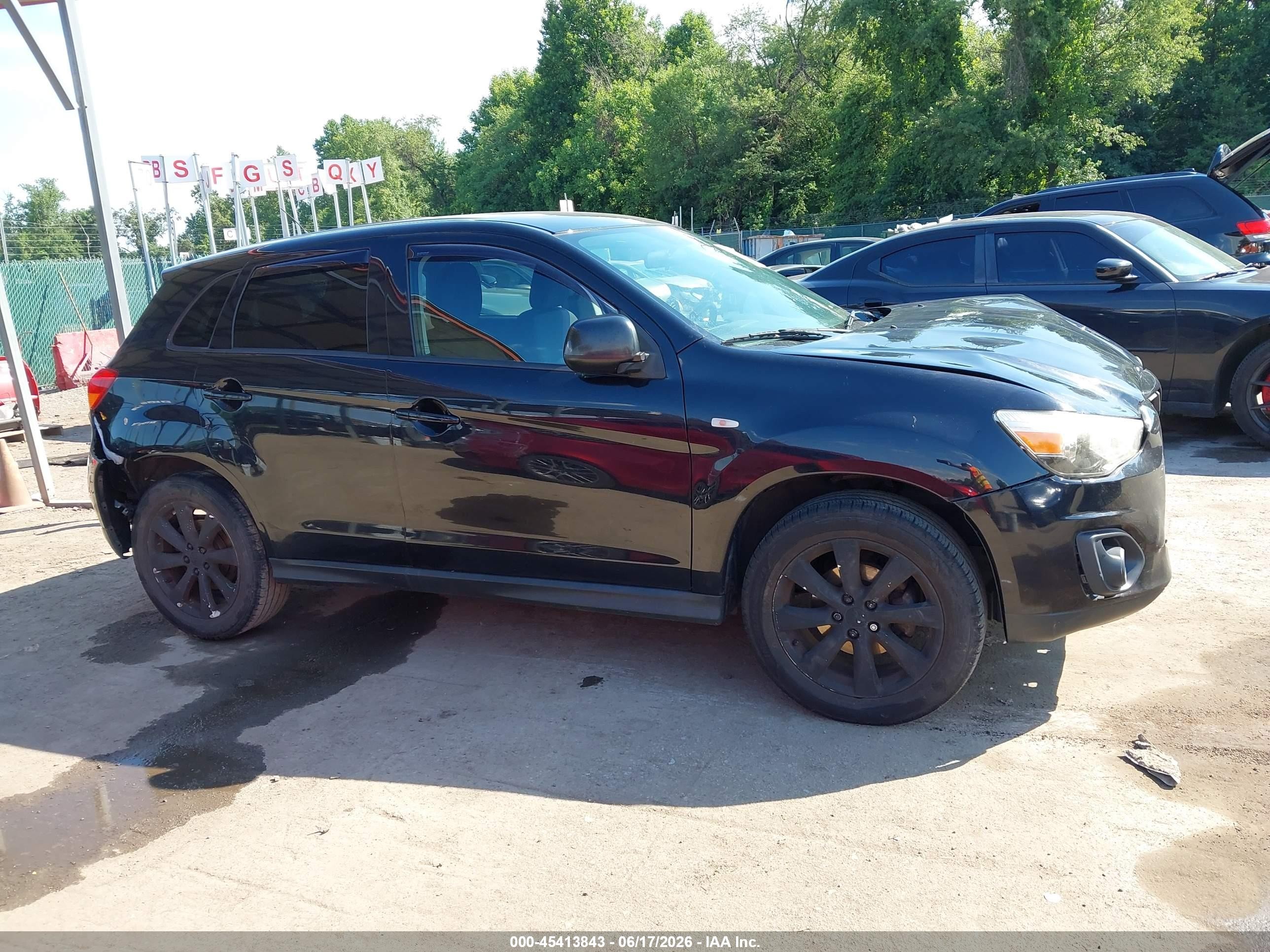 2014 Mitsubishi Outlander Sport Es Black vin: 4A4AP3AU9EE006921
