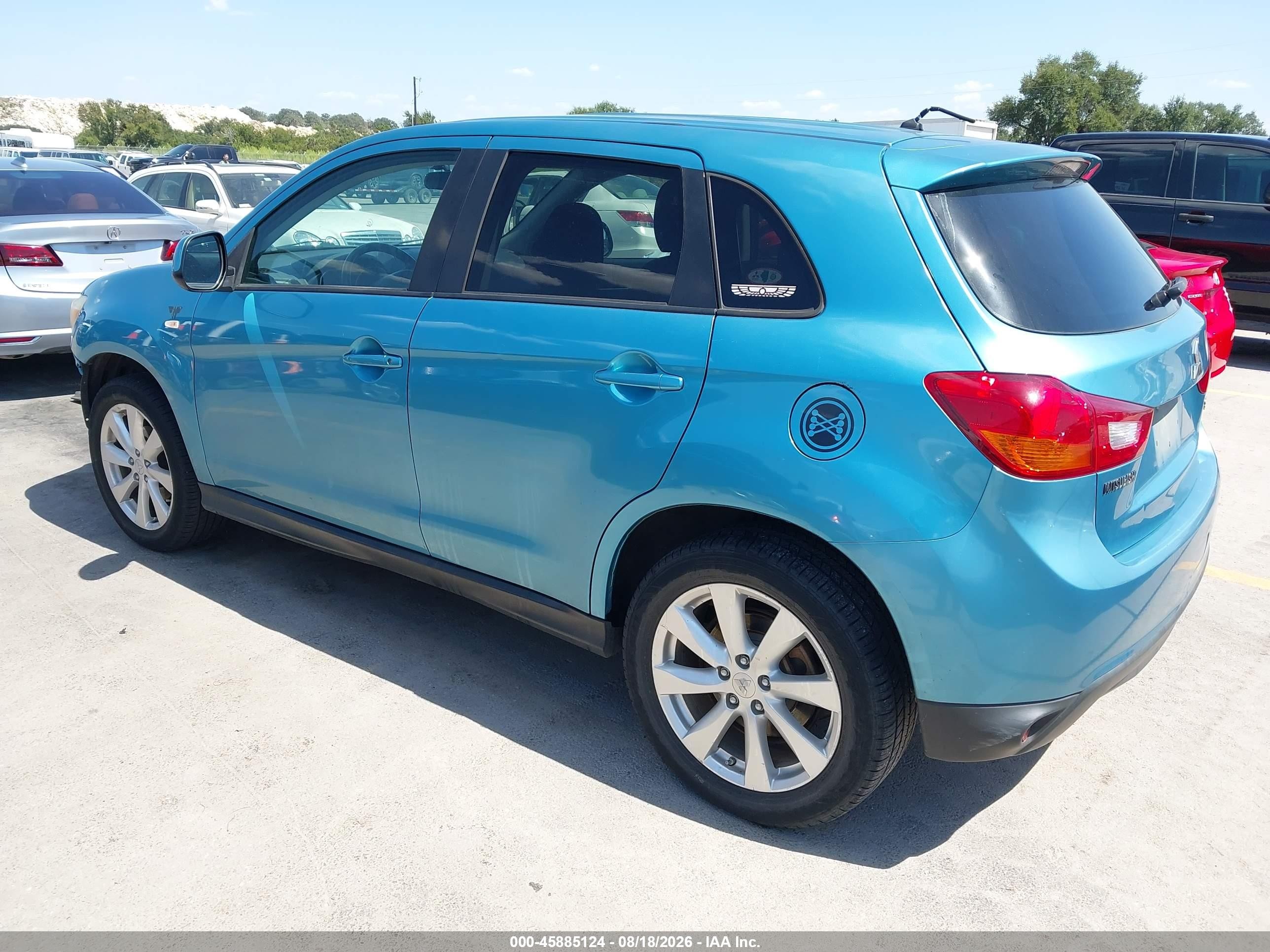 2014 Mitsubishi Outlander Sport Es Blue vin: 4A4AP3AU9EE031270