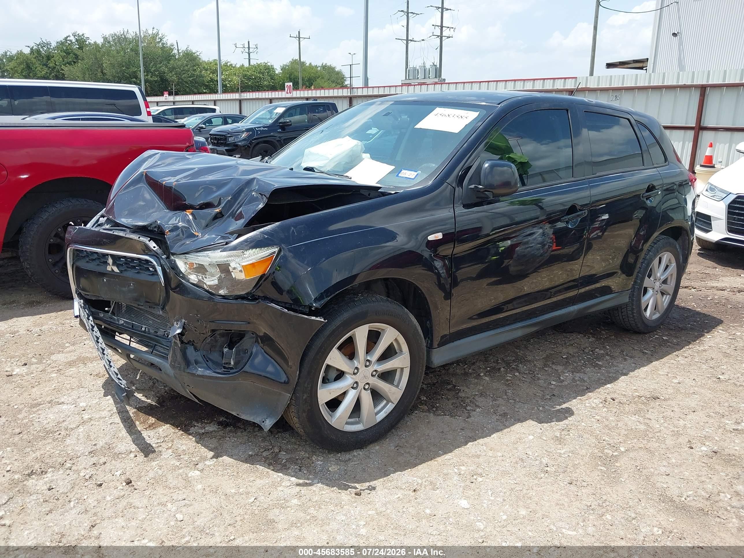 2015 Mitsubishi Outlander Sport Es Black vin: 4A4AP3AU9FE006743