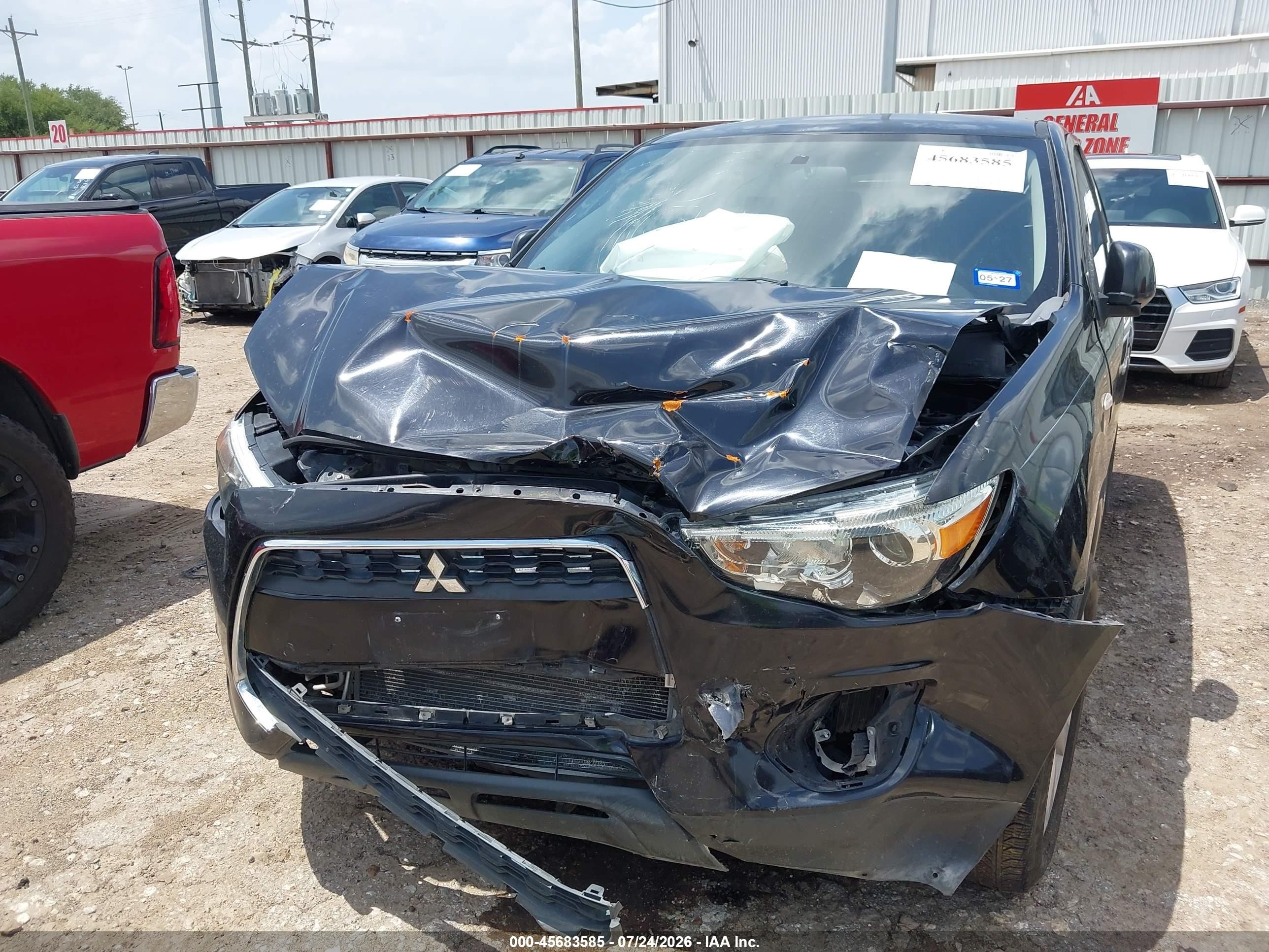 2015 Mitsubishi Outlander Sport Es Black vin: 4A4AP3AU9FE006743