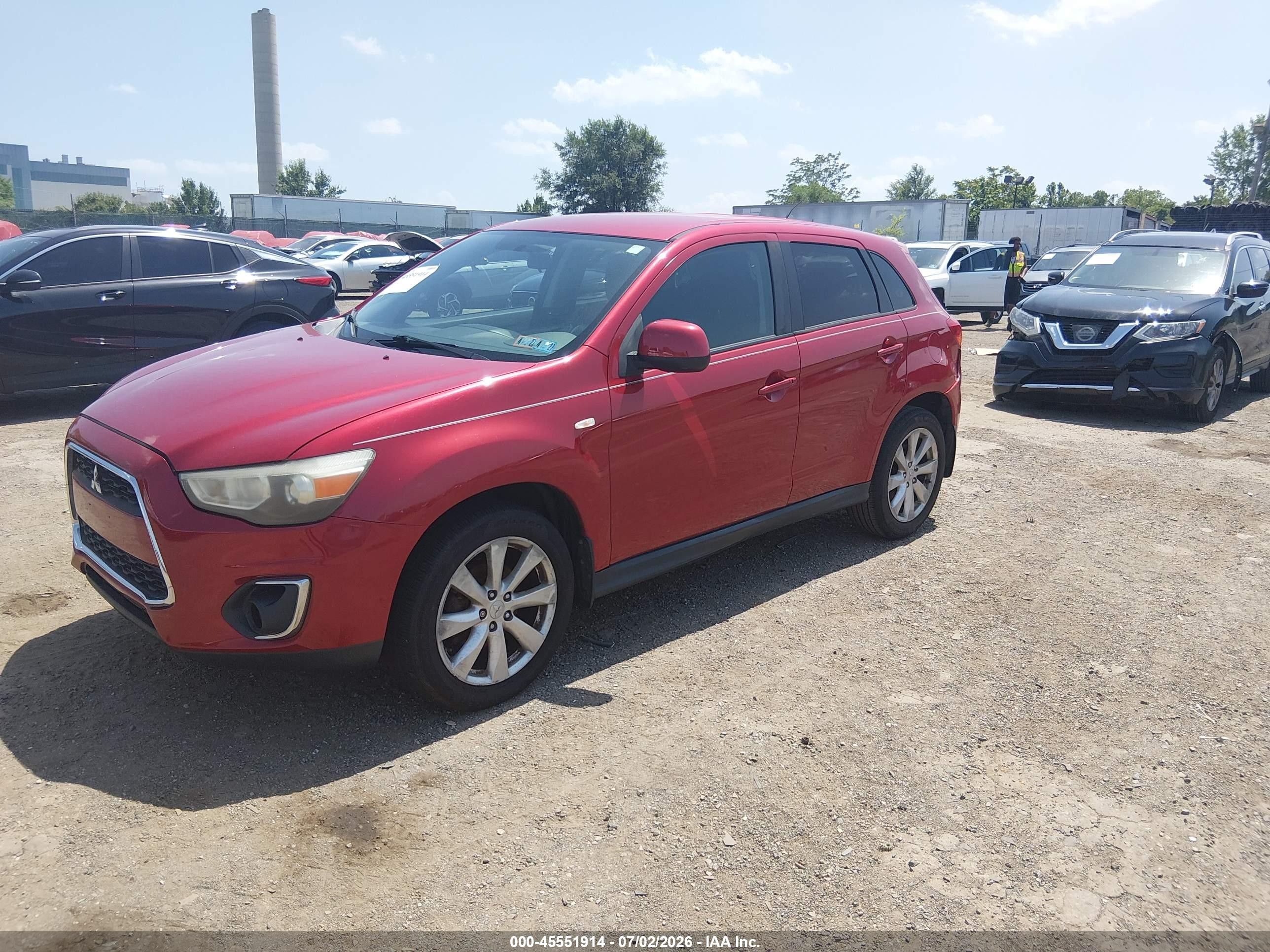 2015 Mitsubishi Outlander Sport Es Red vin: 4A4AP3AU9FE016575