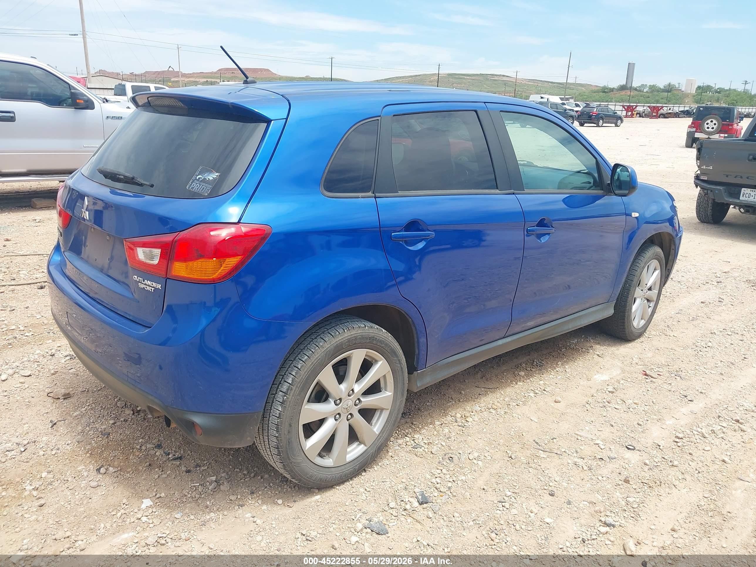 2015 Mitsubishi Outlander Sport Es Blue vin: 4A4AP3AU9FE061158