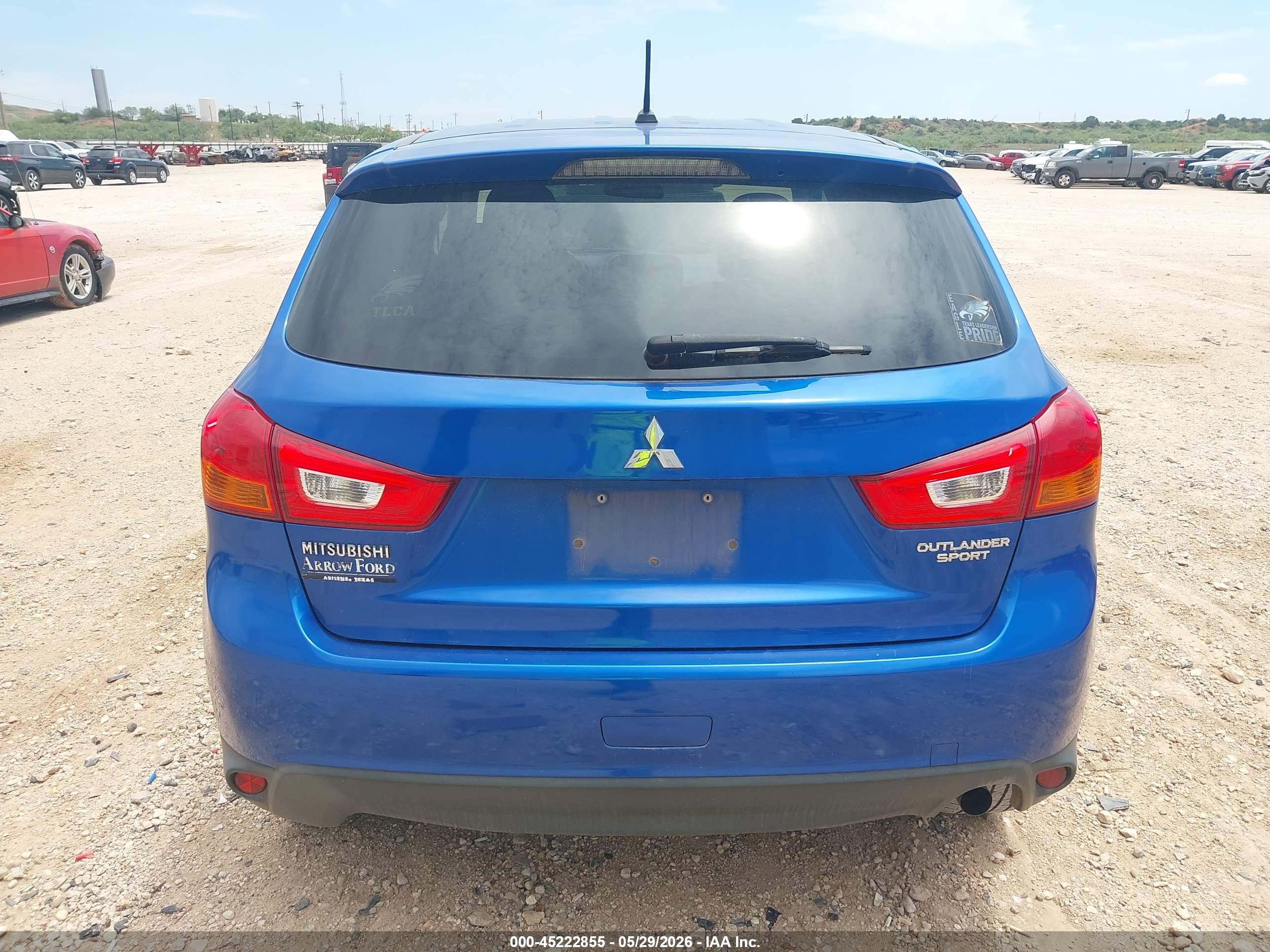 2015 Mitsubishi Outlander Sport Es Blue vin: 4A4AP3AU9FE061158