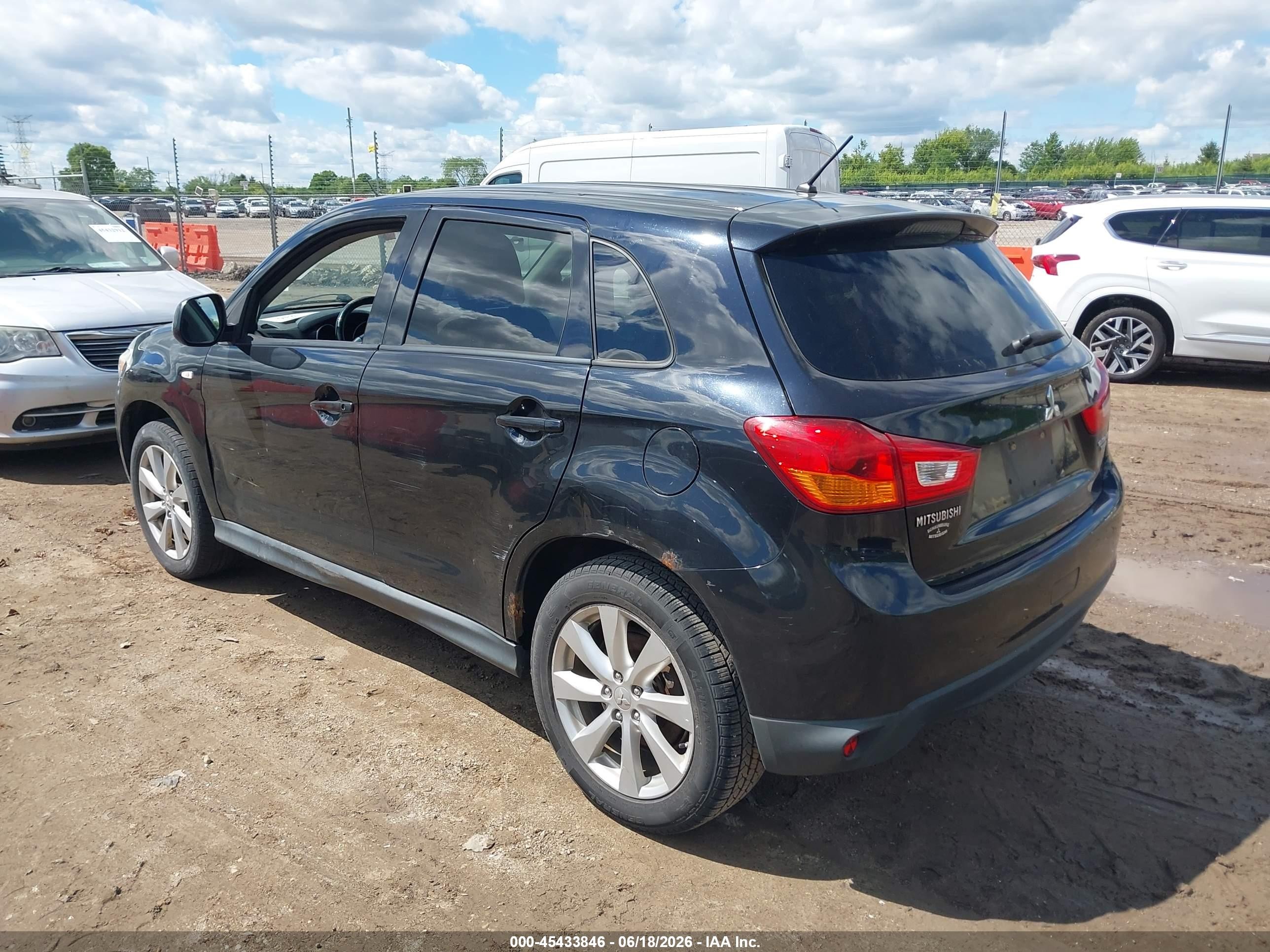 2013 Mitsubishi Outlander Sport Es Black vin: 4A4AP3AUXDE008255
