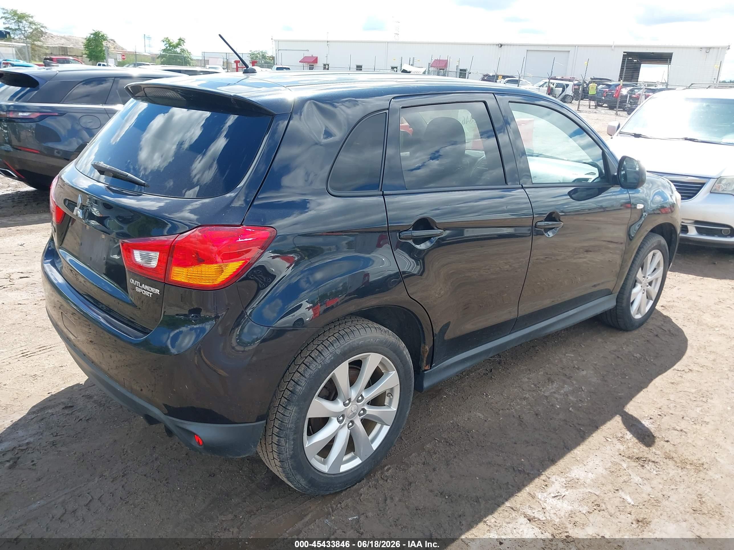 2013 Mitsubishi Outlander Sport Es Black vin: 4A4AP3AUXDE008255