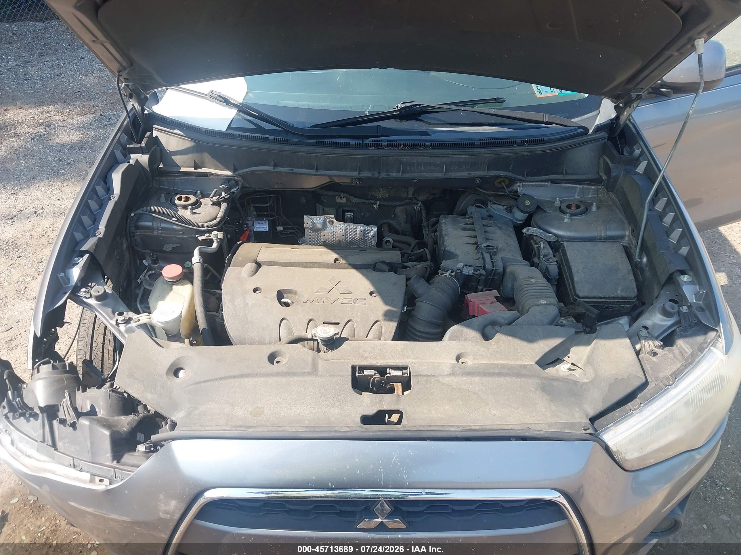 2013 Mitsubishi Outlander Sport Es Gray vin: 4A4AP3AUXDE022172