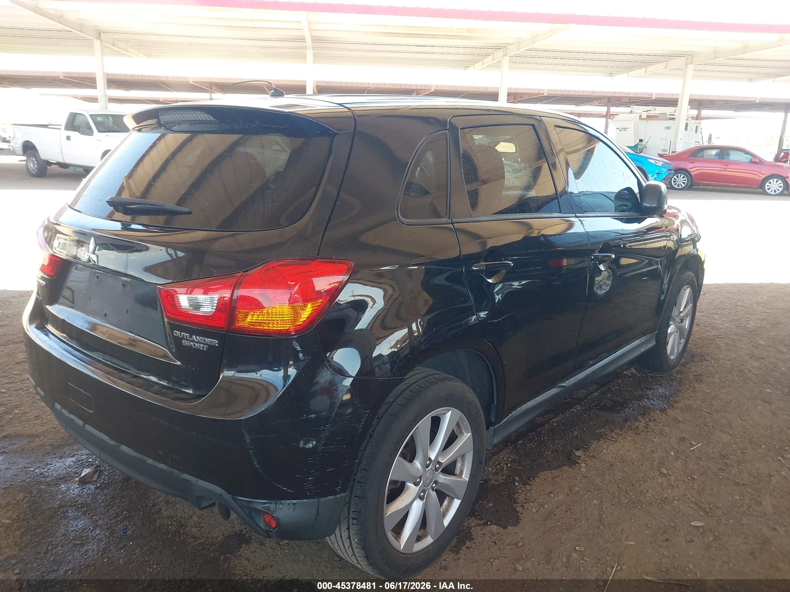 2014 Mitsubishi Outlander Sport Es Black vin: 4A4AP3AUXEE029110