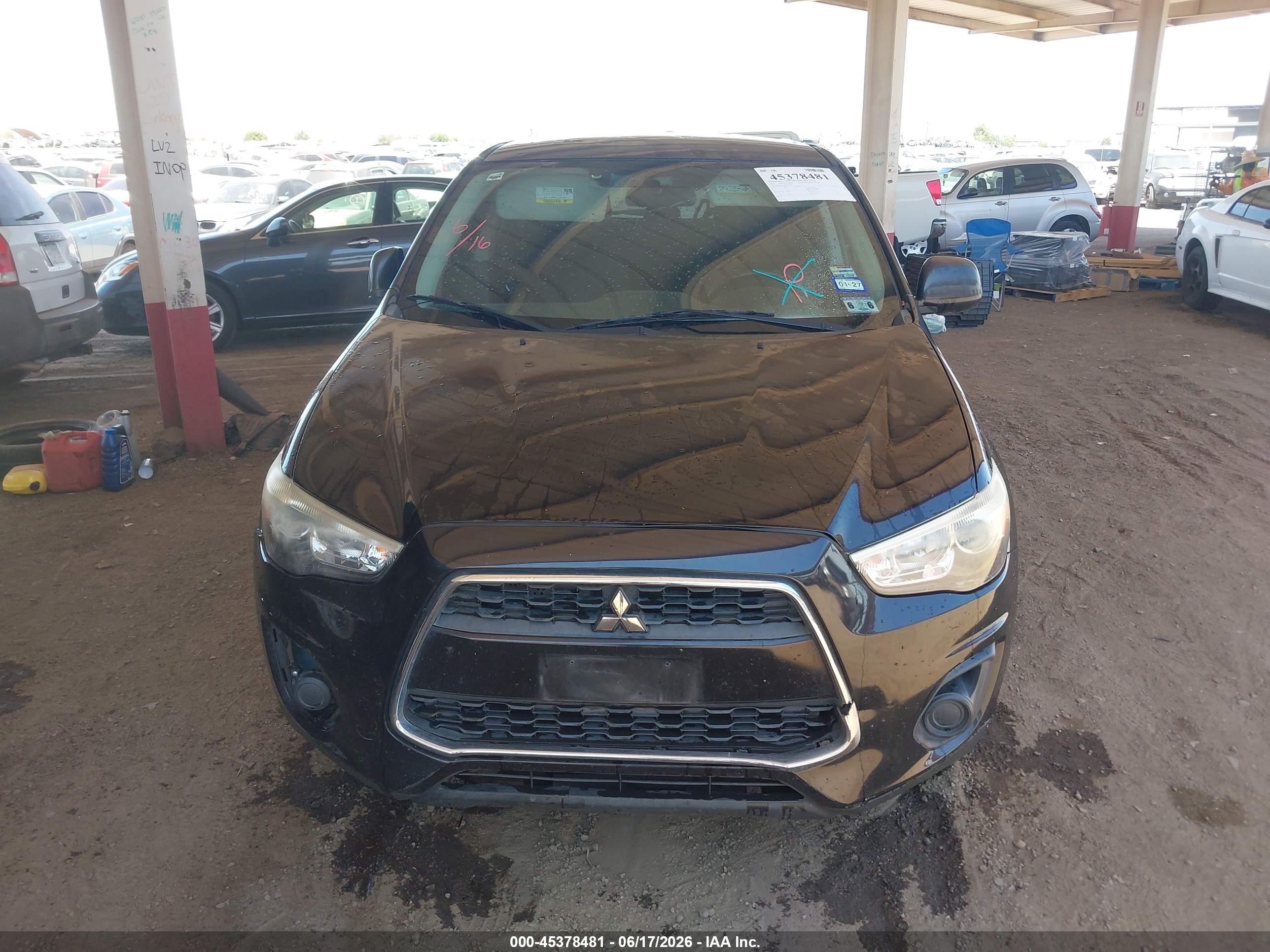 2014 Mitsubishi Outlander Sport Es Black vin: 4A4AP3AUXEE029110