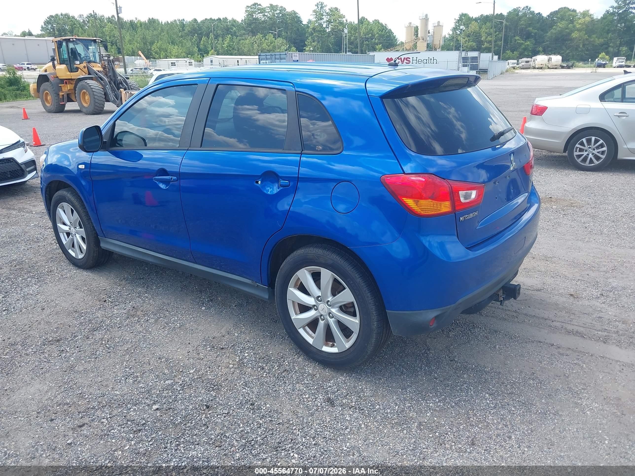 2015 Mitsubishi Outlander Sport Es Blue vin: 4A4AP3AUXFE017587