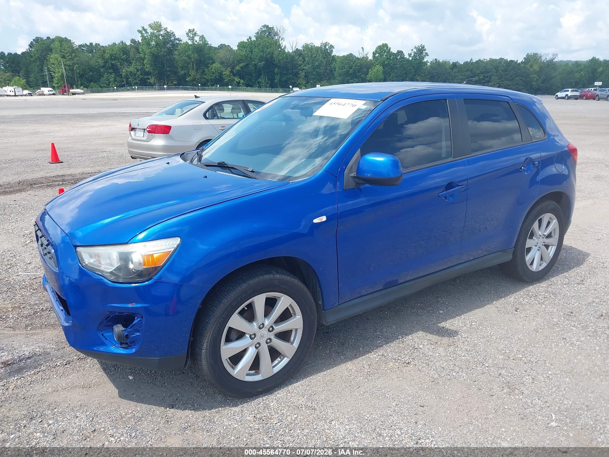 2015 Mitsubishi Outlander Sport Es Blue vin: 4A4AP3AUXFE017587