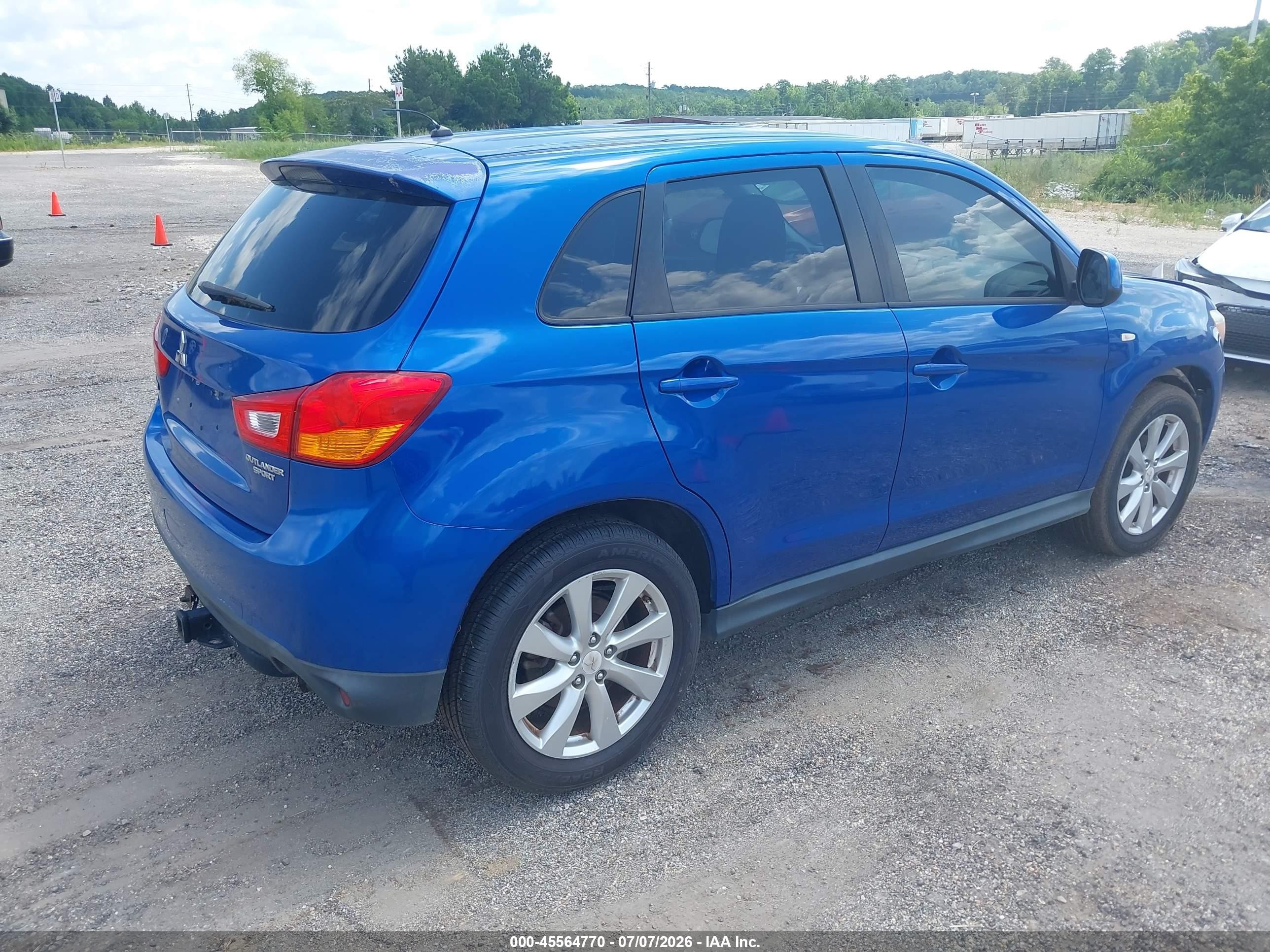 2015 Mitsubishi Outlander Sport Es Blue vin: 4A4AP3AUXFE017587