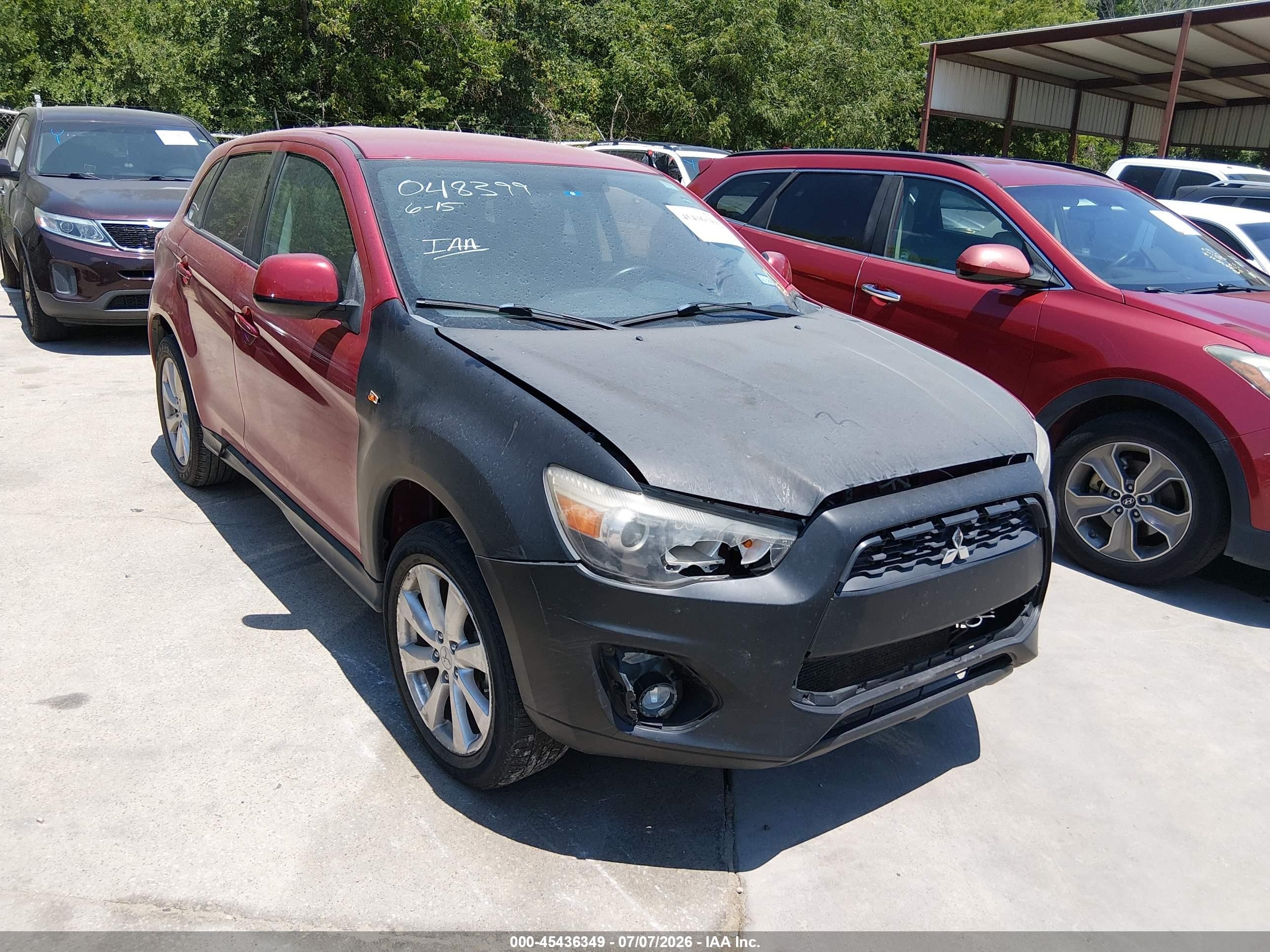 2015 Mitsubishi Outlander Sport Es Red vin: 4A4AP3AUXFE048399