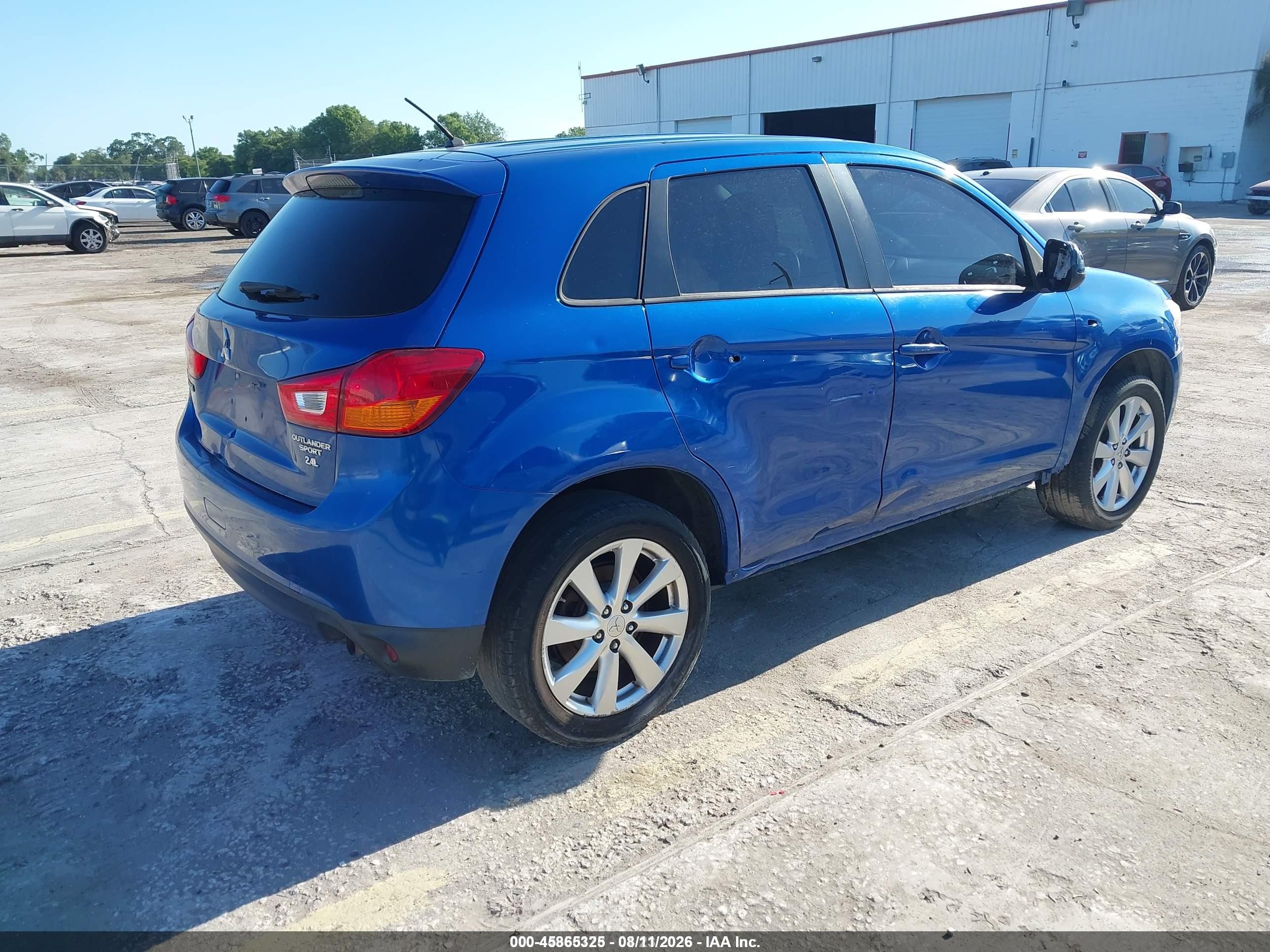 2015 Mitsubishi Outlander Sport Es Blue vin: 4A4AP3AW3FE031283