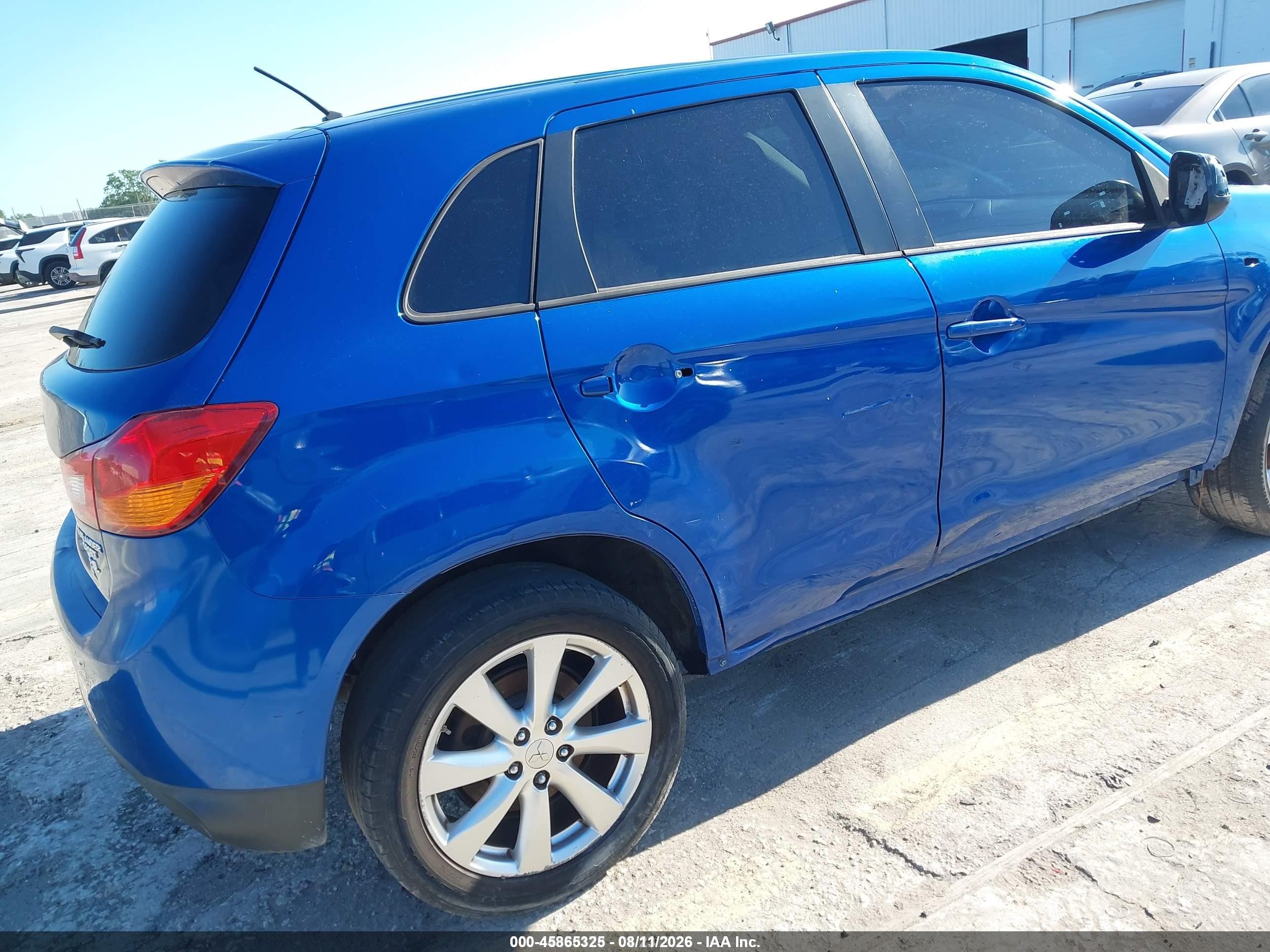 2015 Mitsubishi Outlander Sport Es Blue vin: 4A4AP3AW3FE031283