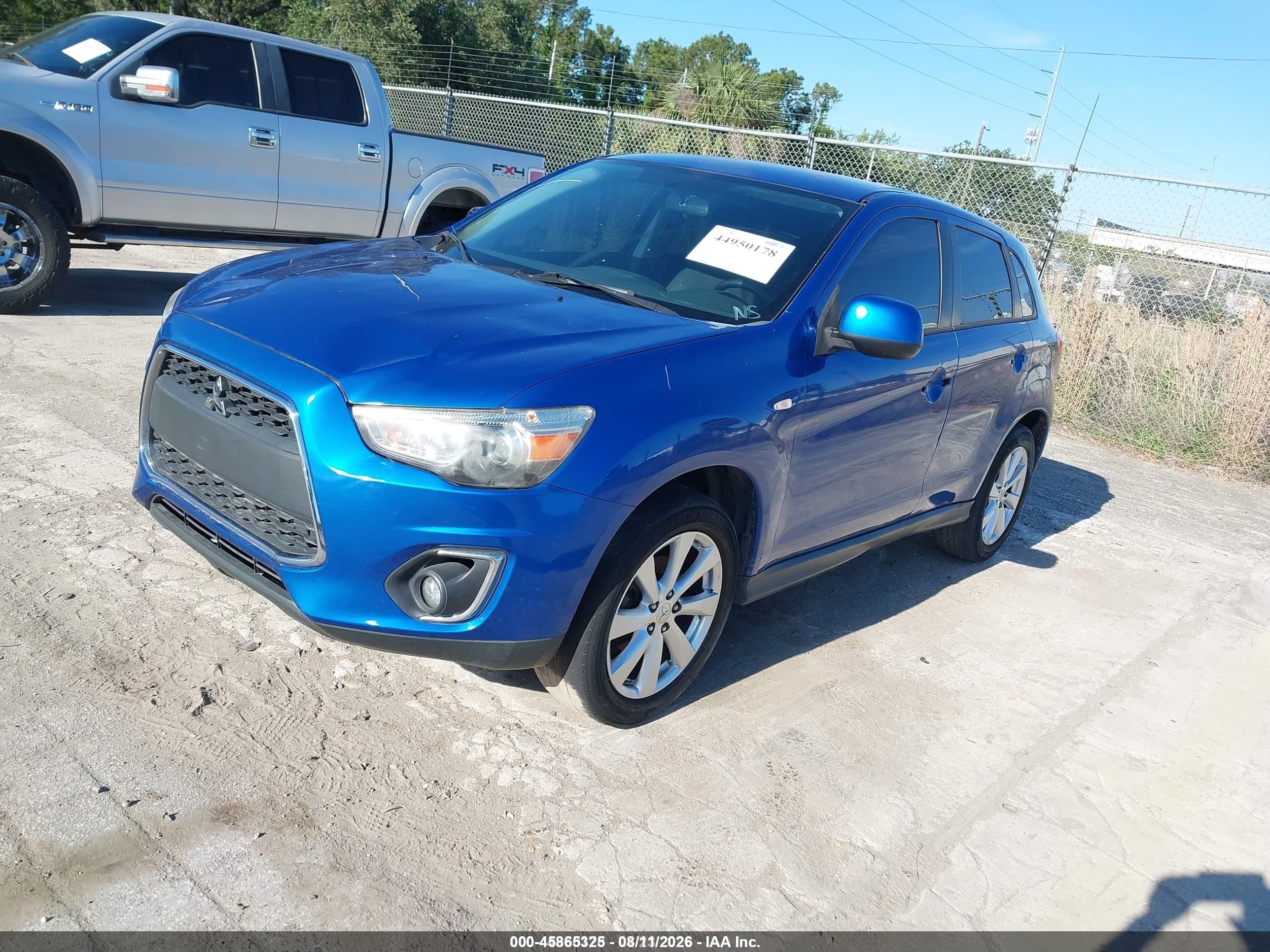 2015 Mitsubishi Outlander Sport Es Blue vin: 4A4AP3AW3FE031283
