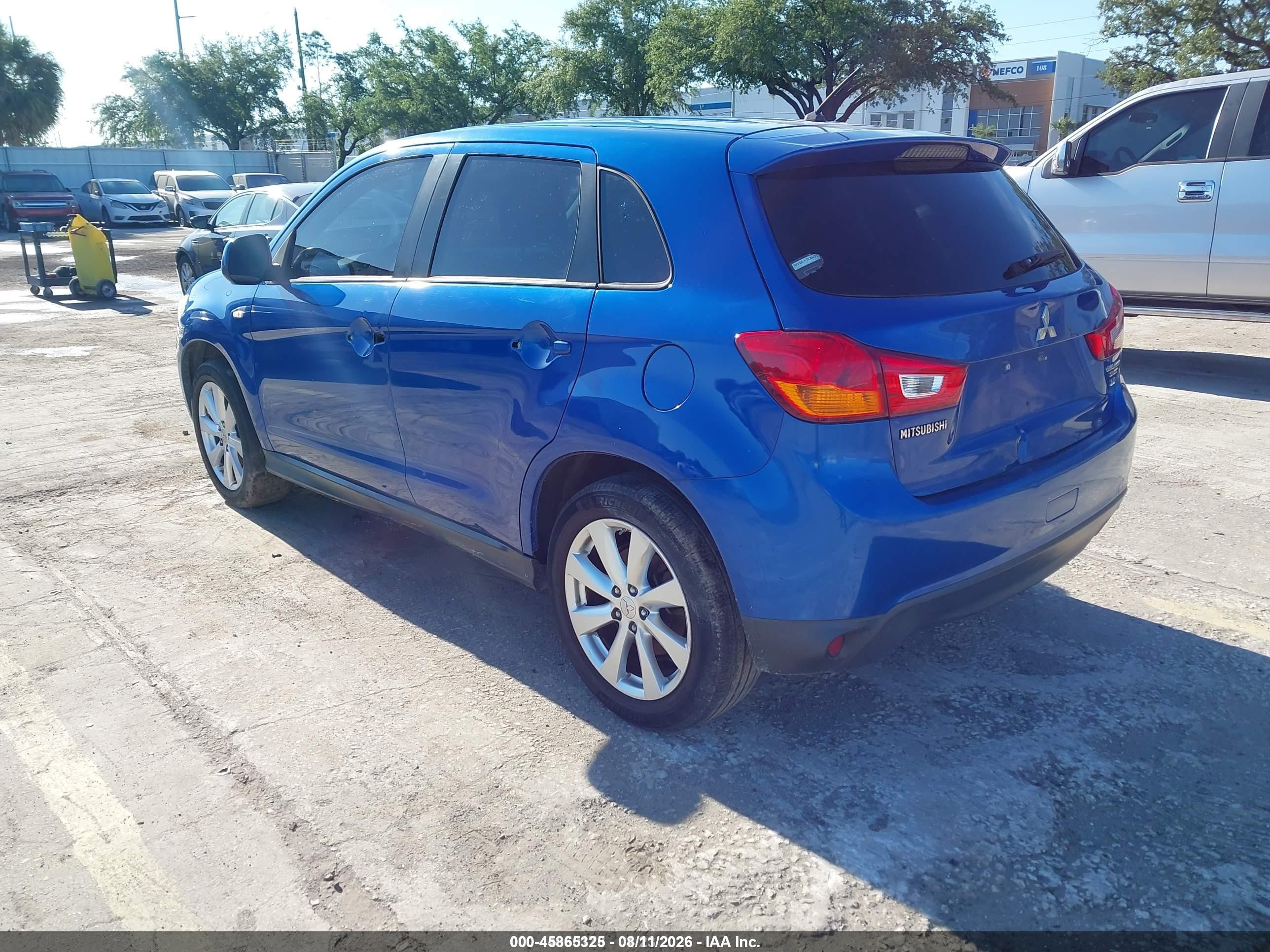 2015 Mitsubishi Outlander Sport Es Blue vin: 4A4AP3AW3FE031283