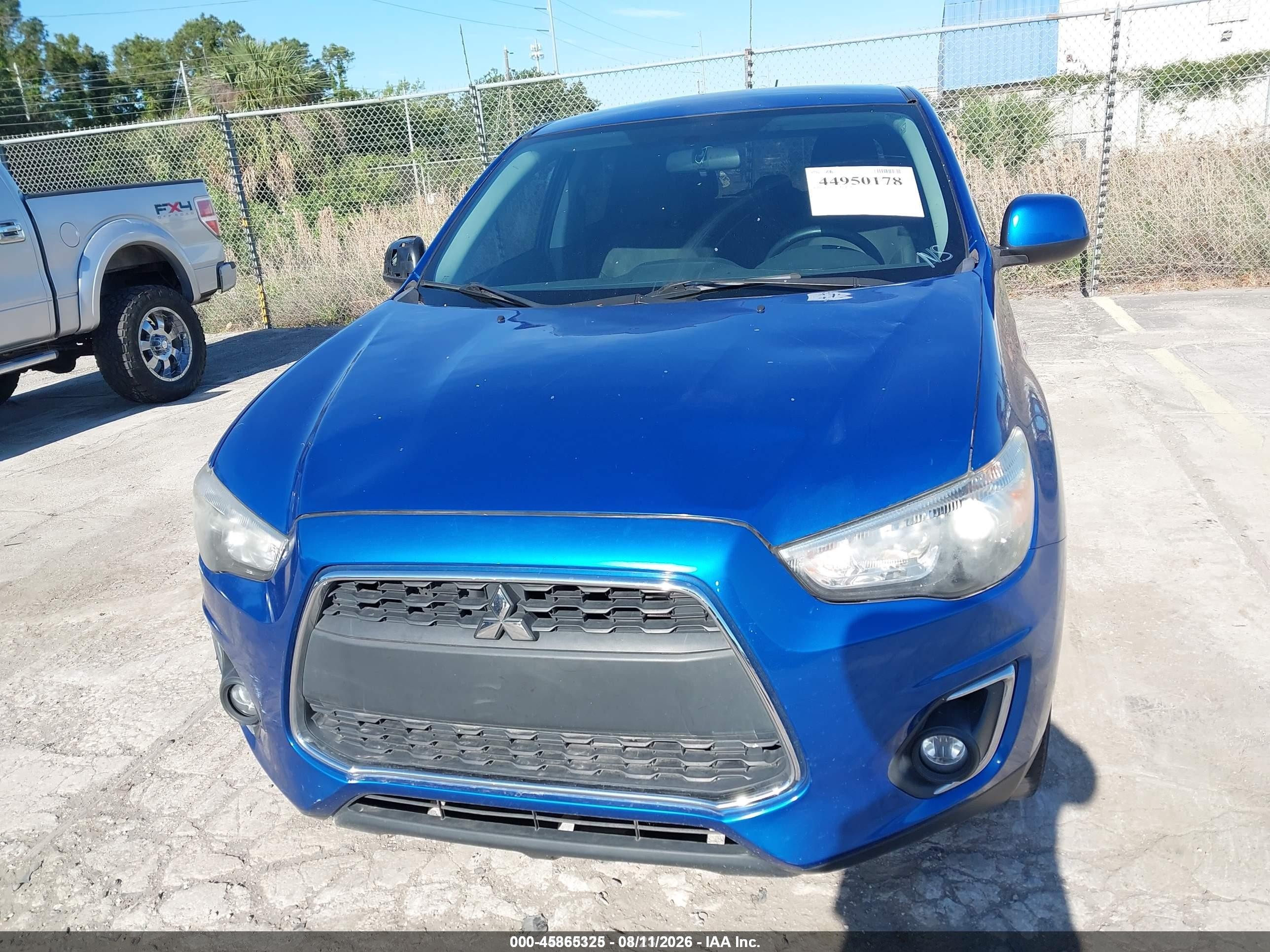 2015 Mitsubishi Outlander Sport Es Blue vin: 4A4AP3AW3FE031283