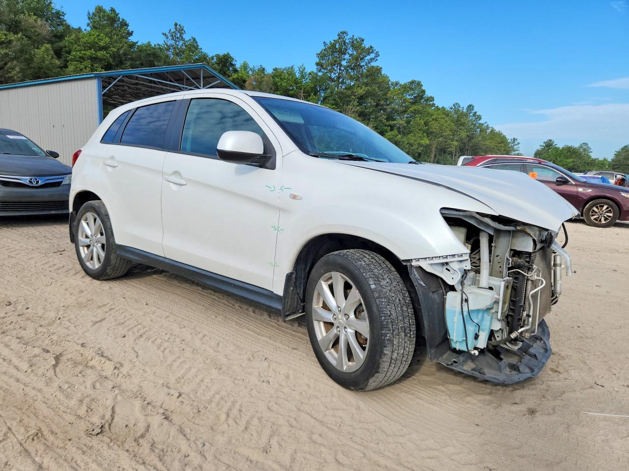 2015 Mitsubishi Outlander Sport Es White vin: 4A4AP3AW5FE040776