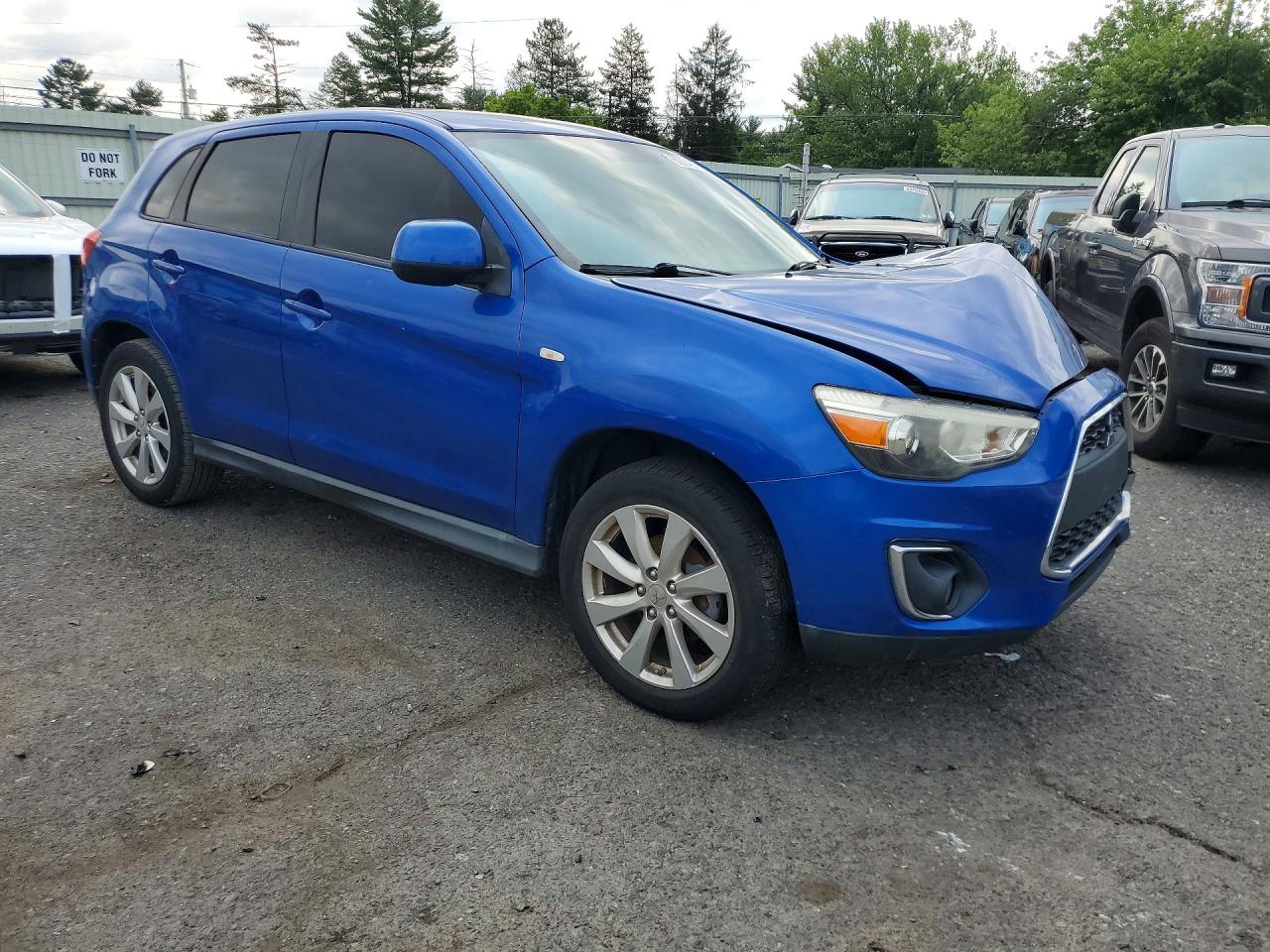 2015 Mitsubishi Outlander Sport Es Blue vin: 4A4AP3AW5FE061160