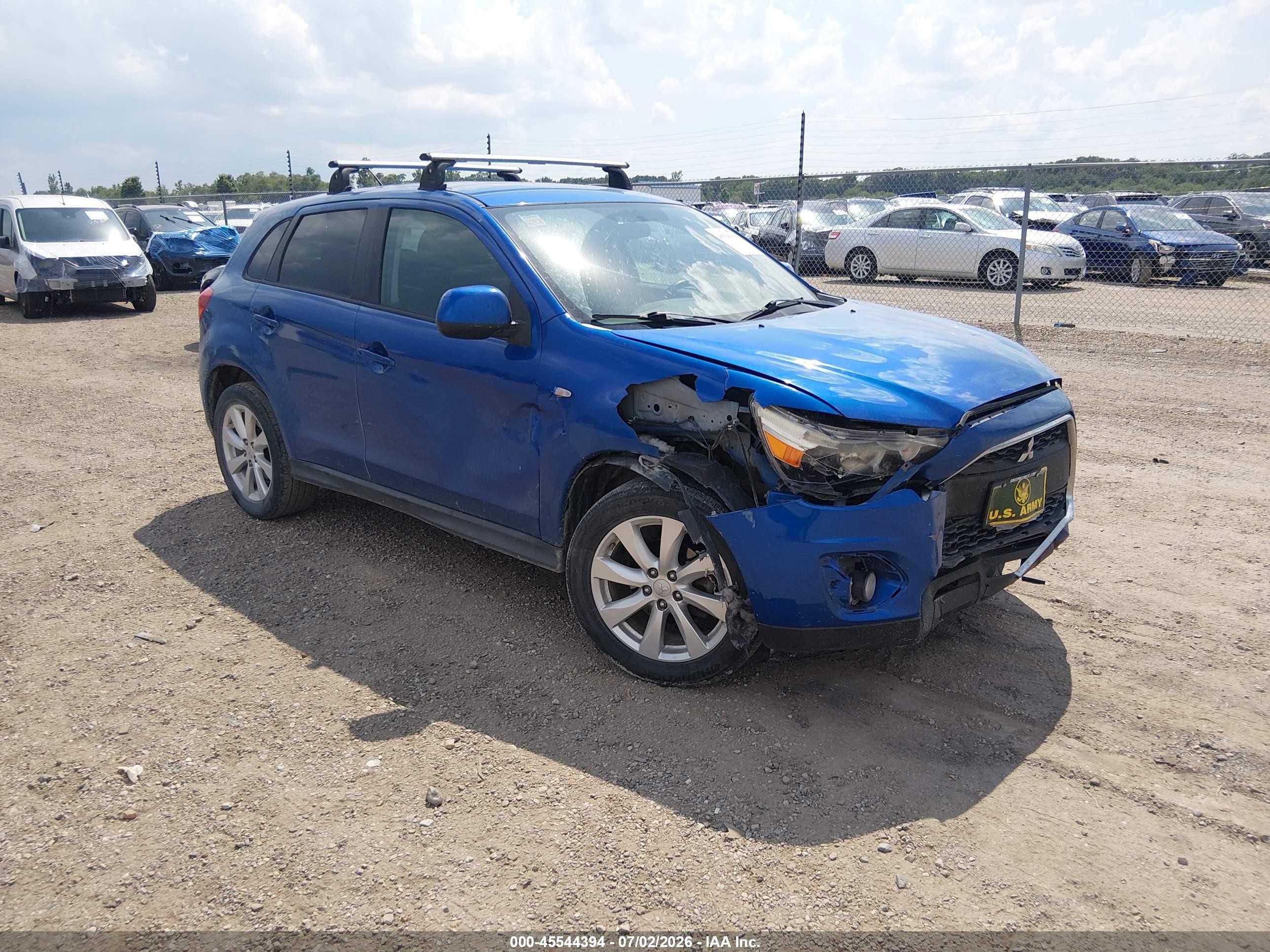 2015 Mitsubishi Outlander Sport Es Blue vin: 4A4AP3AW6FE041225