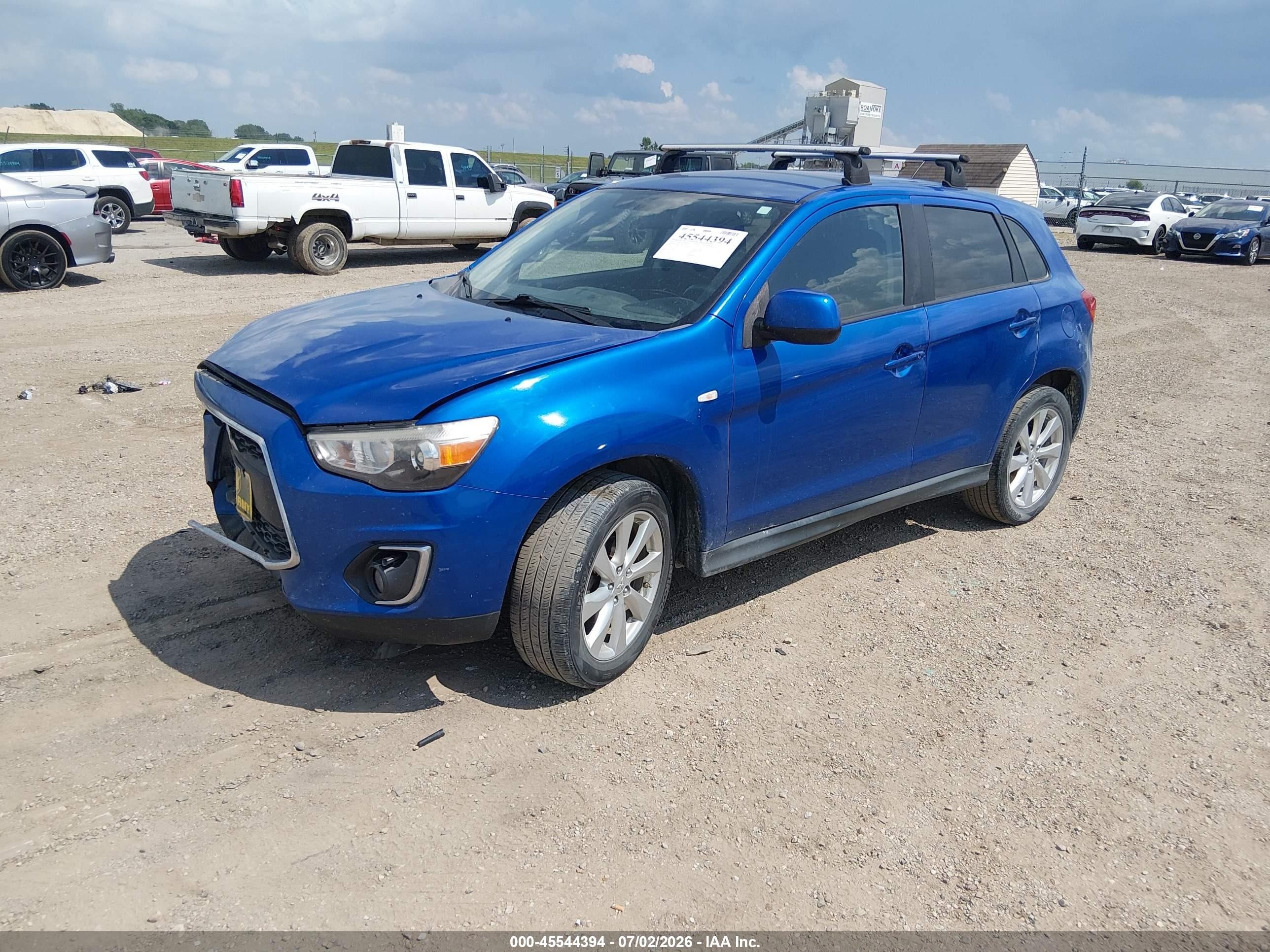 2015 Mitsubishi Outlander Sport Es Blue vin: 4A4AP3AW6FE041225