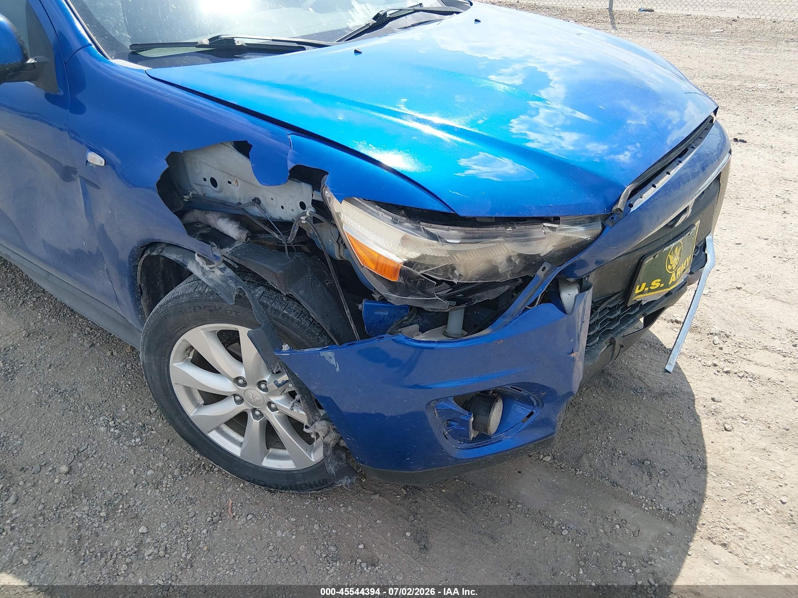 2015 Mitsubishi Outlander Sport Es Blue vin: 4A4AP3AW6FE041225