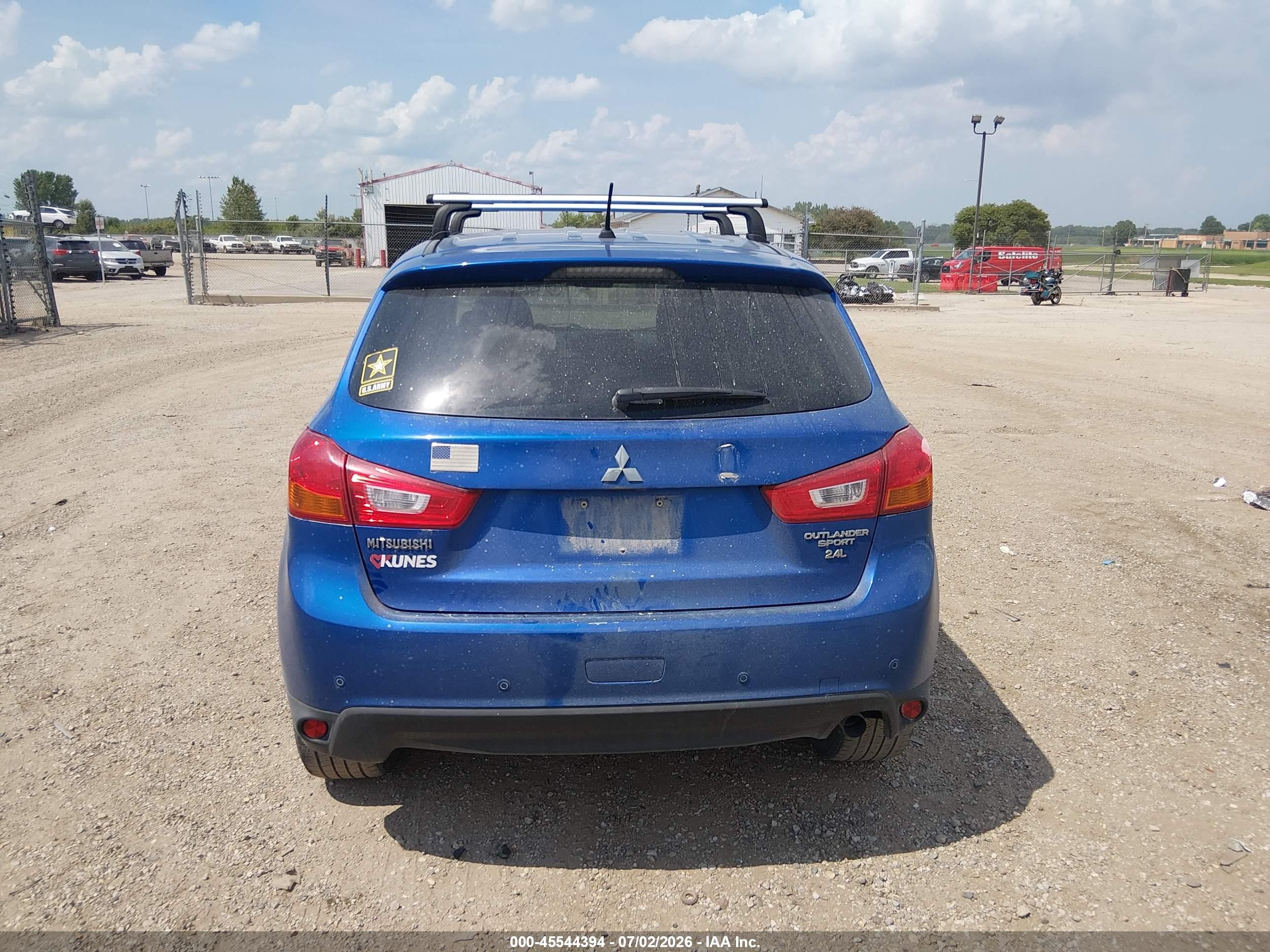 2015 Mitsubishi Outlander Sport Es Blue vin: 4A4AP3AW6FE041225