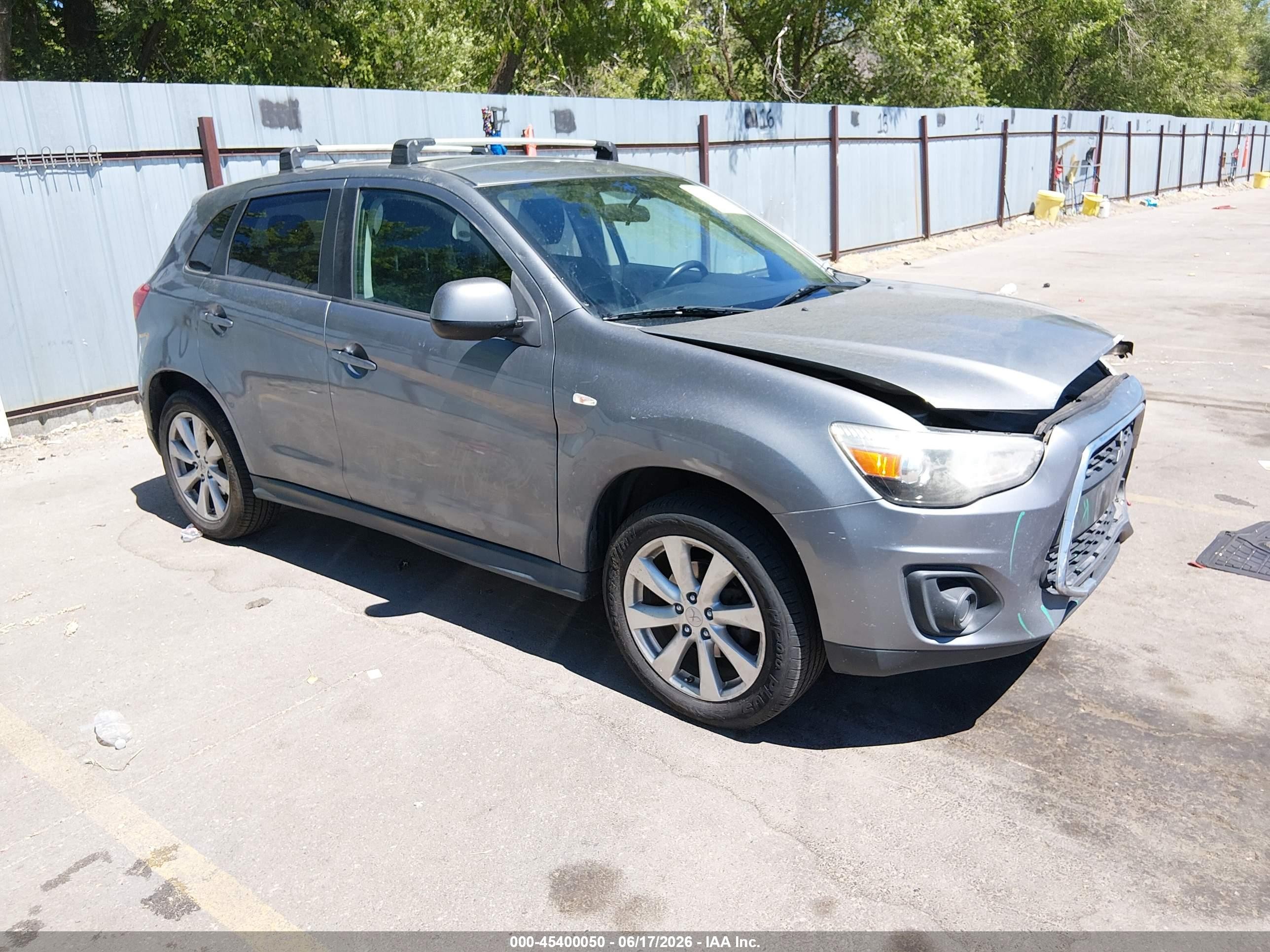 2015 Mitsubishi Outlander Sport Es Gray vin: 4A4AP3AW7FE024420