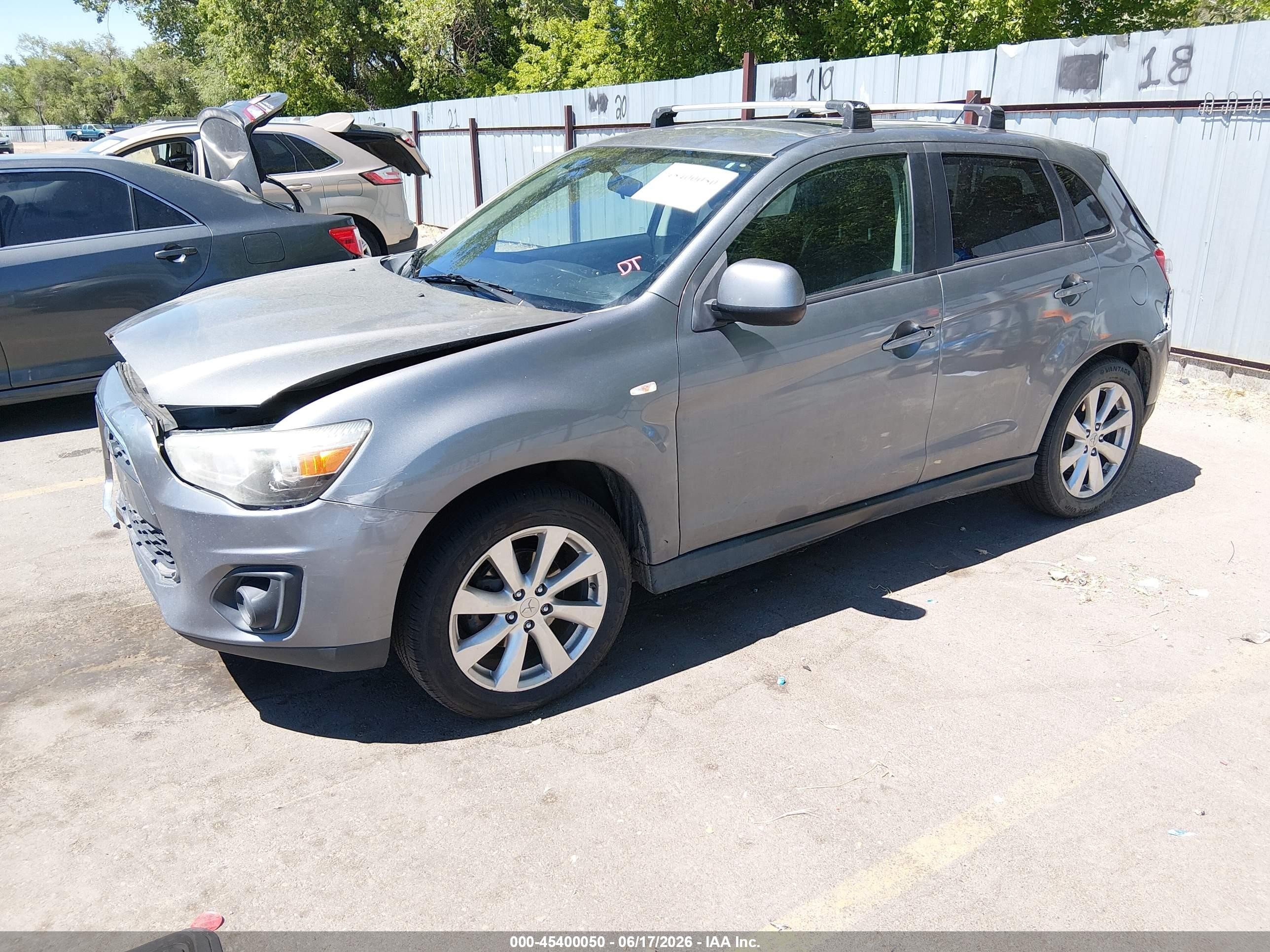 2015 Mitsubishi Outlander Sport Es Gray vin: 4A4AP3AW7FE024420