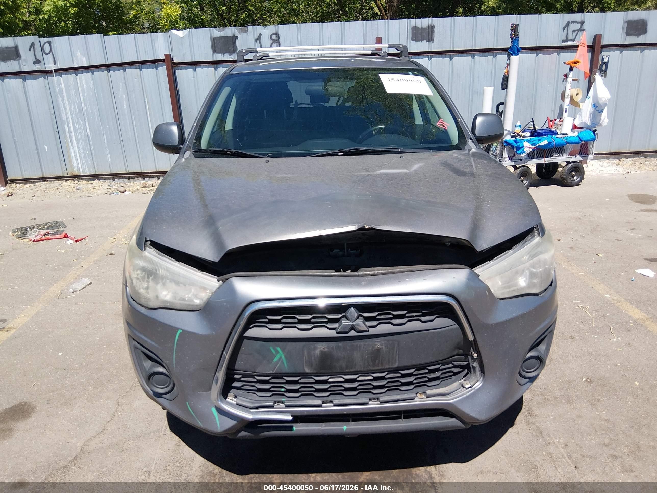 2015 Mitsubishi Outlander Sport Es Gray vin: 4A4AP3AW7FE024420