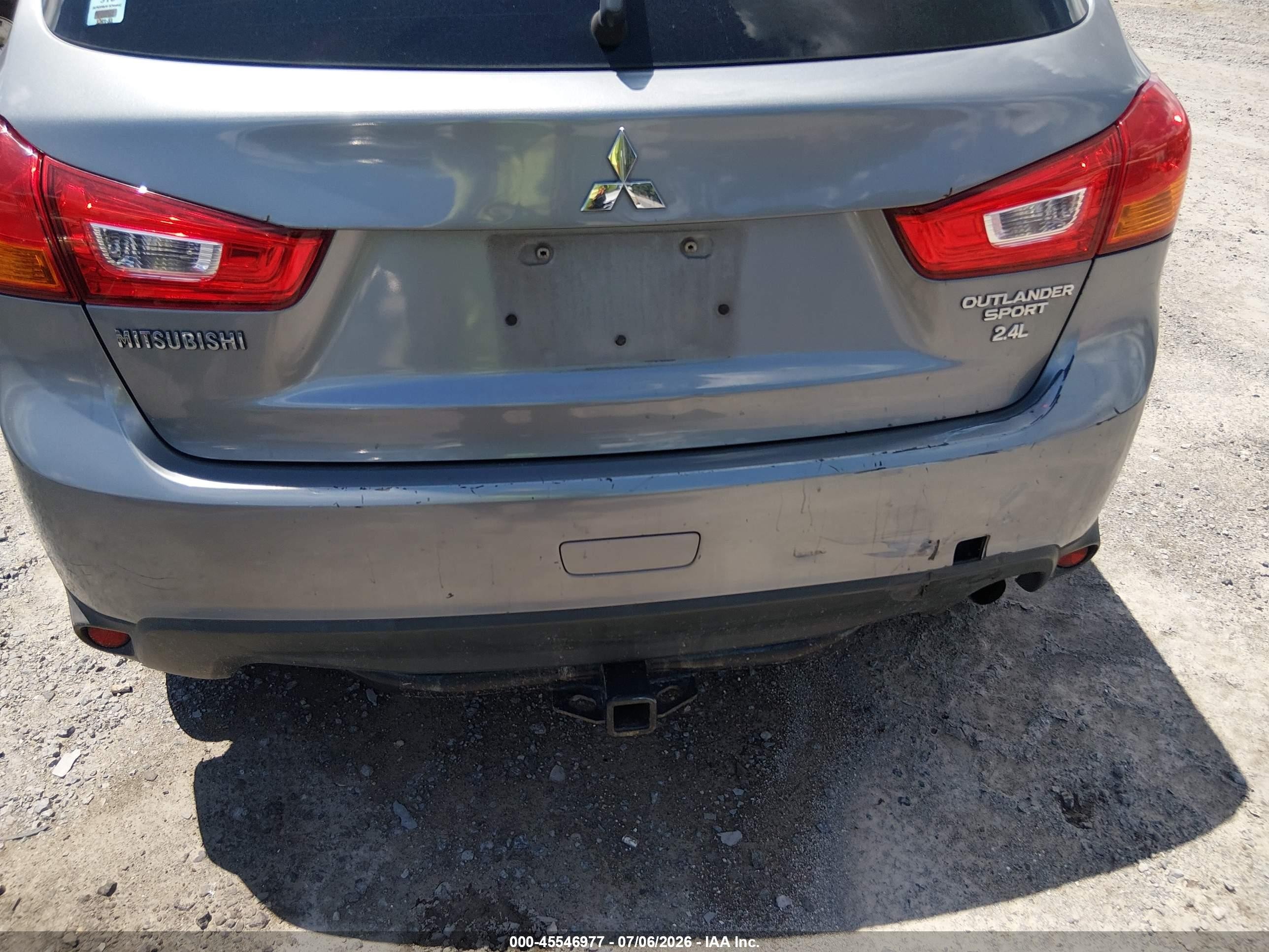2015 Mitsubishi Outlander Sport Es Gray vin: 4A4AP3AW8FE027696