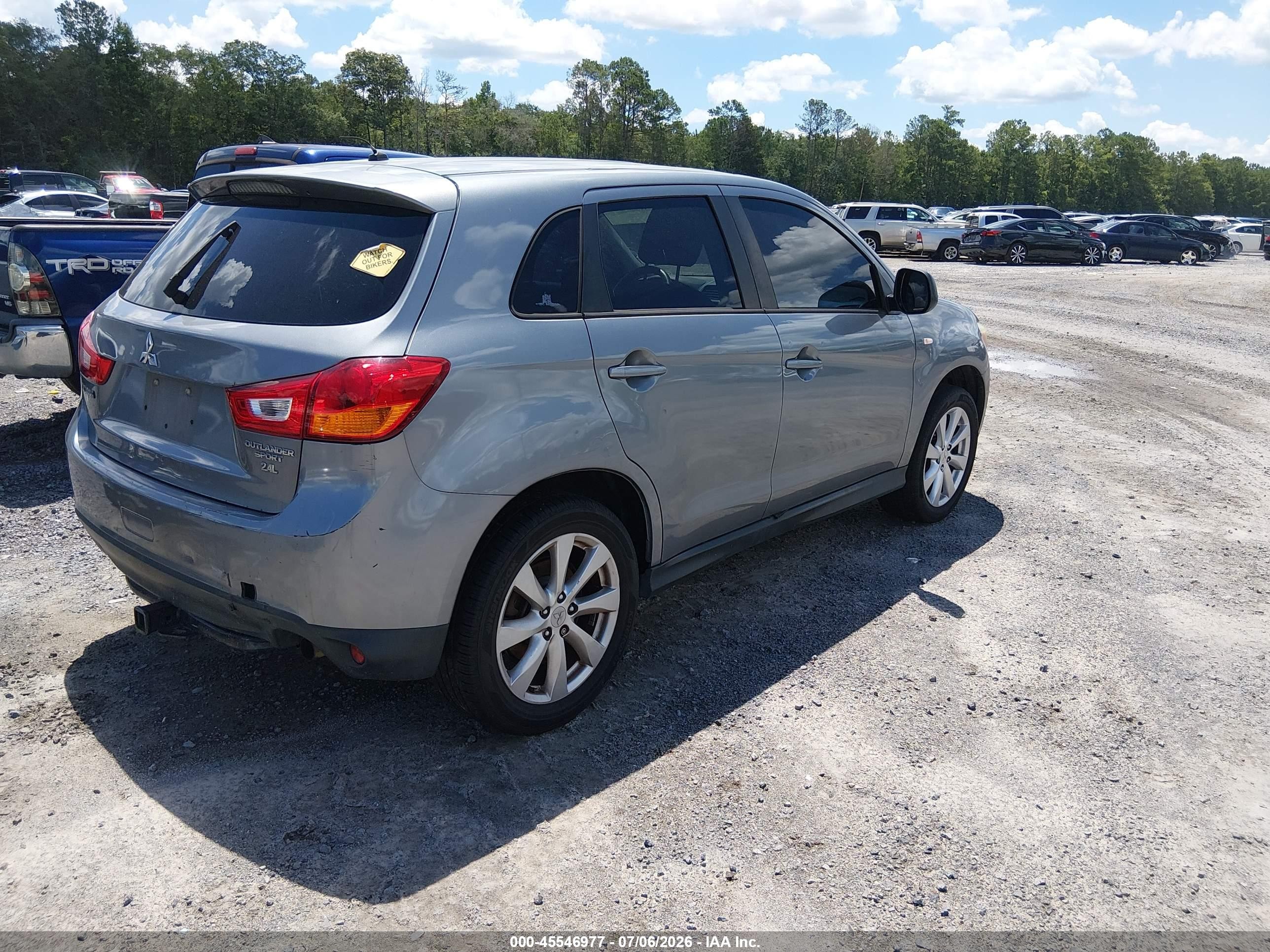 2015 Mitsubishi Outlander Sport Es Gray vin: 4A4AP3AW8FE027696