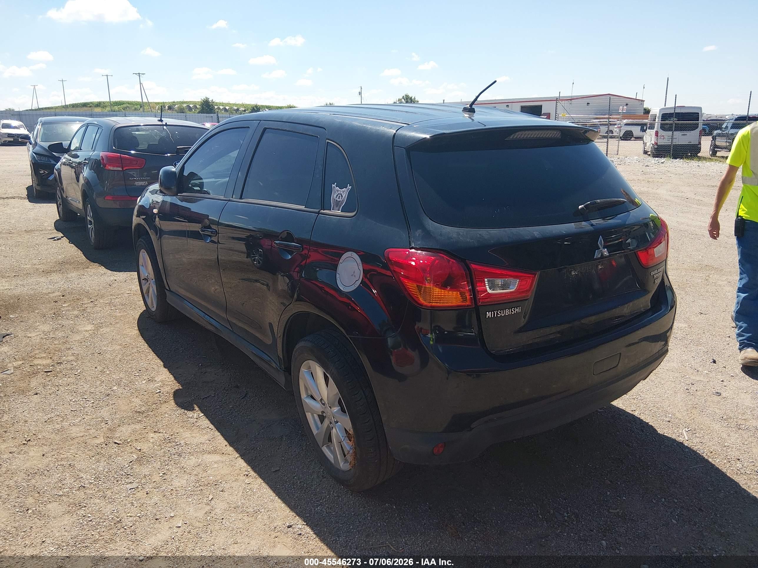 2015 Mitsubishi Outlander Sport Es Черный vin: 4A4AP3AW8FE043610