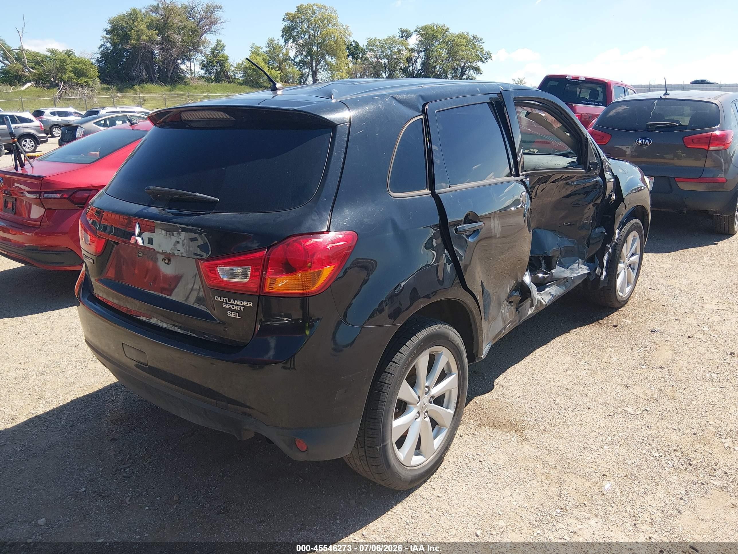 2015 Mitsubishi Outlander Sport Es Черный vin: 4A4AP3AW8FE043610