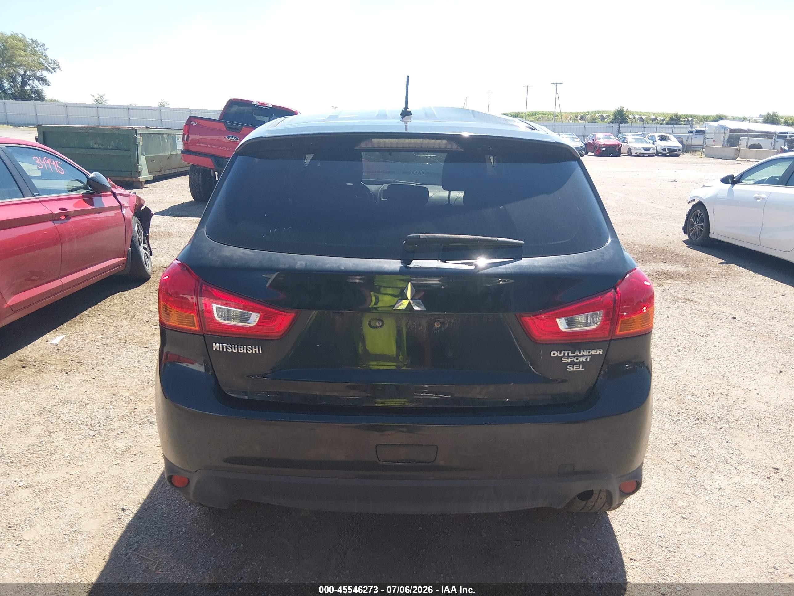 2015 Mitsubishi Outlander Sport Es Черный vin: 4A4AP3AW8FE043610