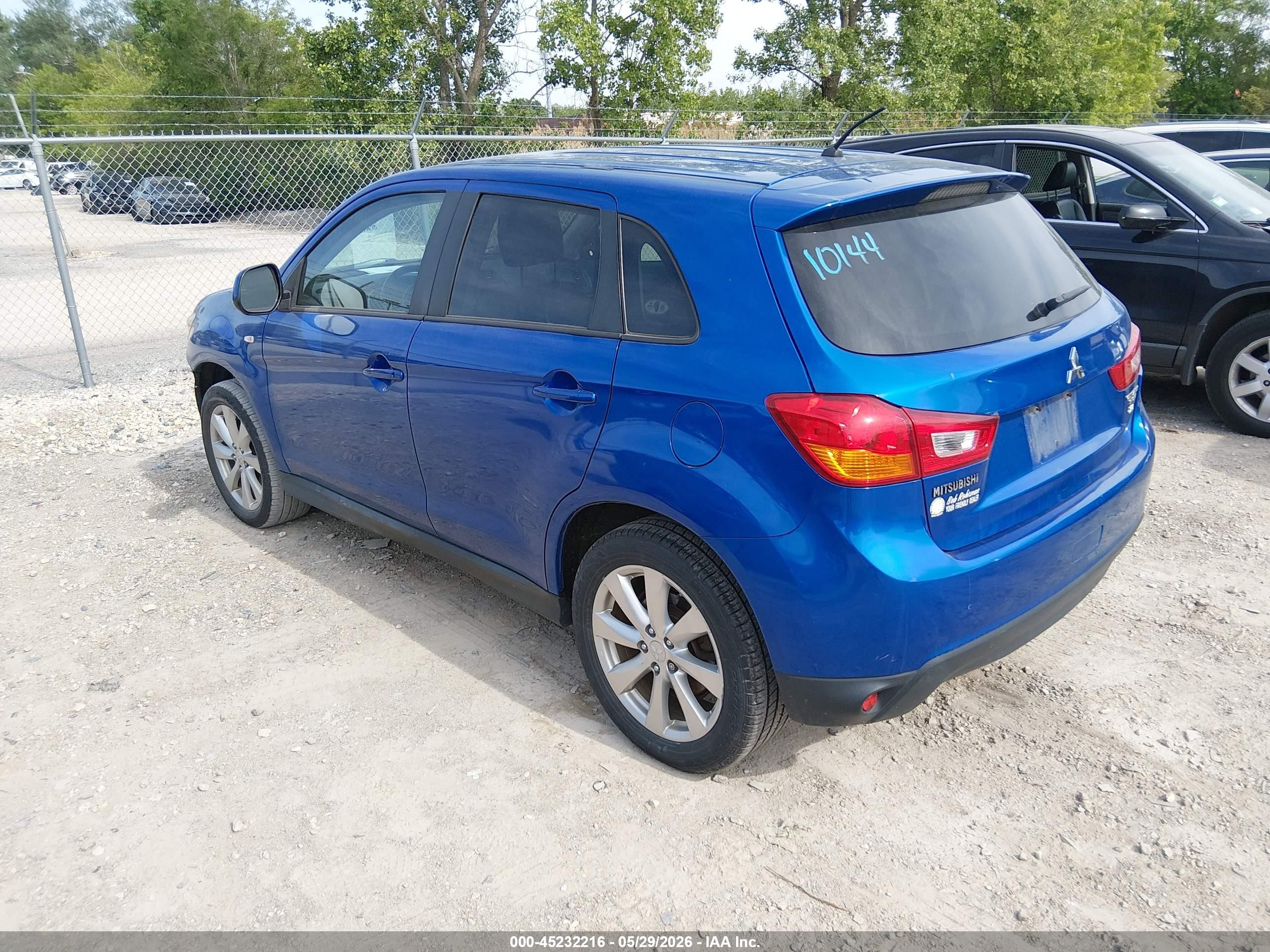 2015 Mitsubishi Outlander Sport Es Blue vin: 4A4AP3AW8FE052713