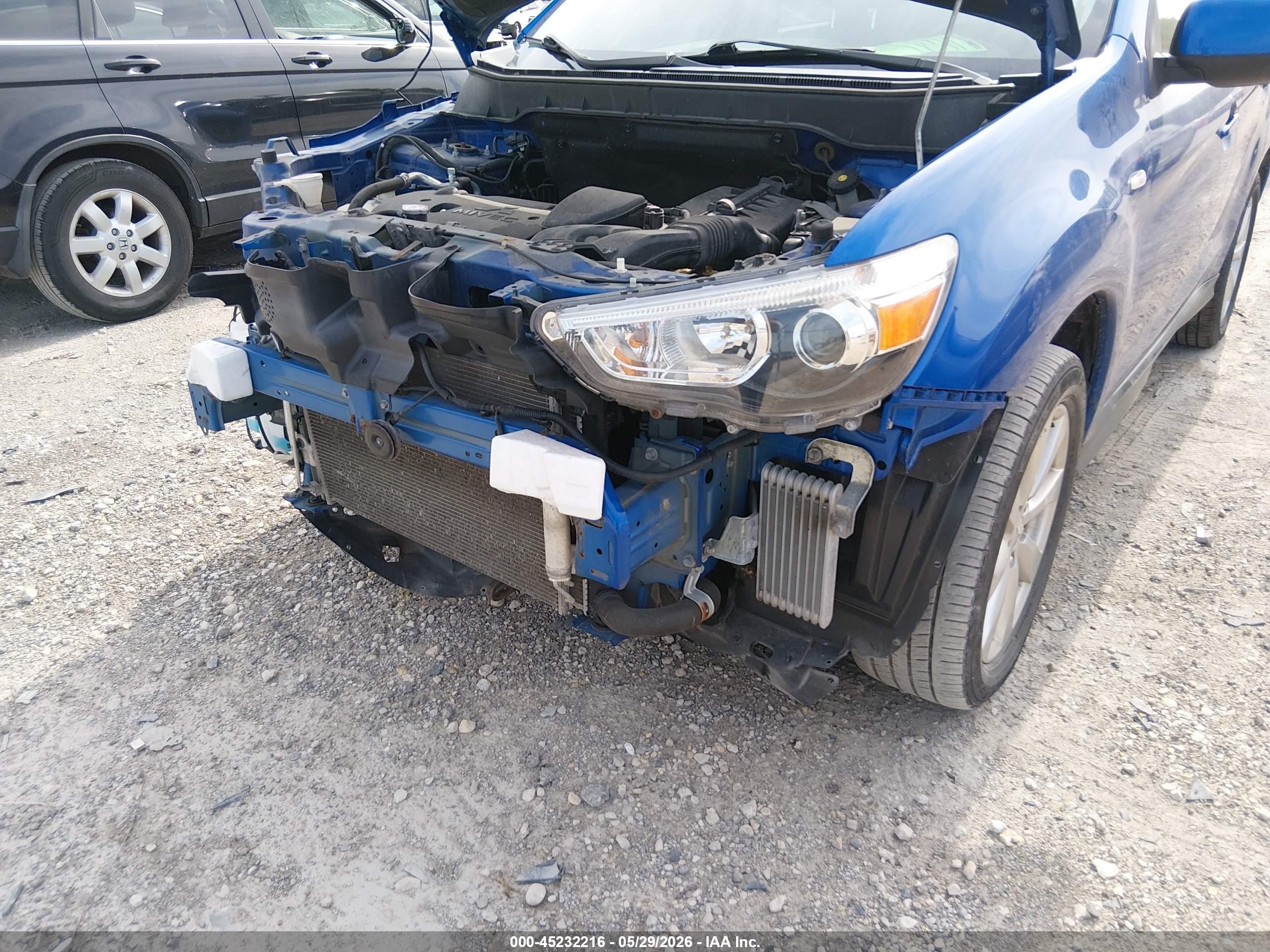 2015 Mitsubishi Outlander Sport Es Blue vin: 4A4AP3AW8FE052713