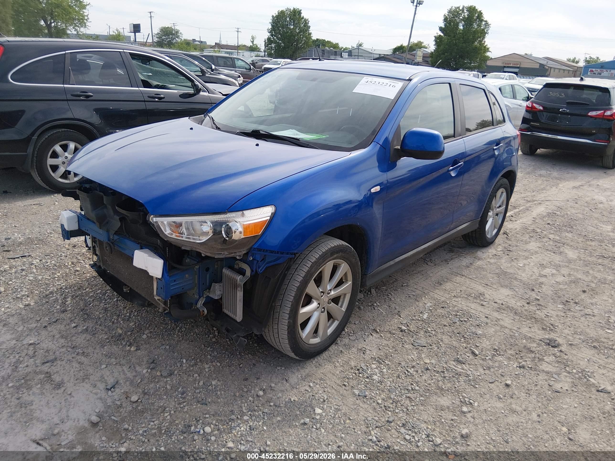 2015 Mitsubishi Outlander Sport Es Blue vin: 4A4AP3AW8FE052713